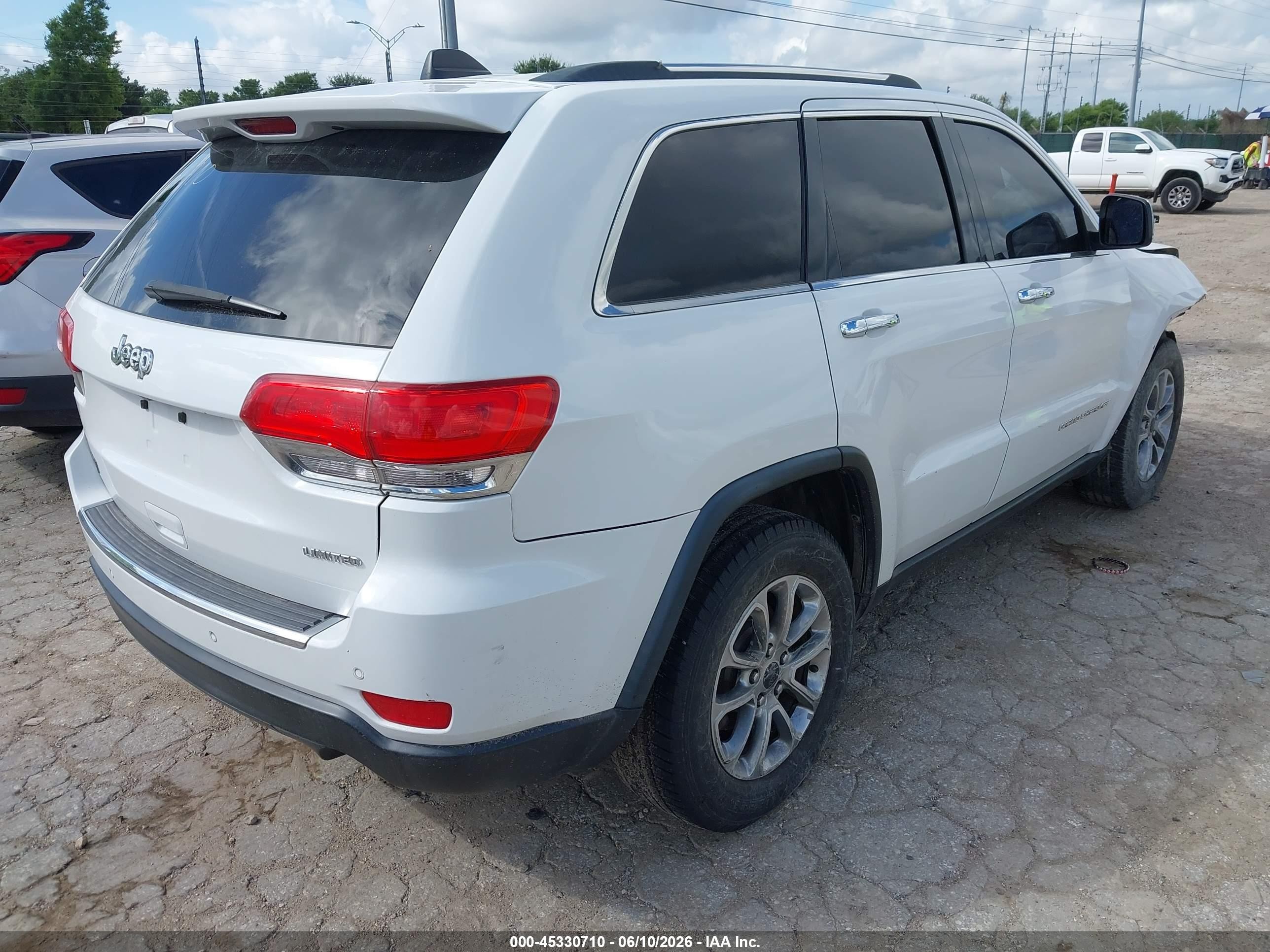 2014 Jeep Grand Cherokee Limited White vin: 1C4RJEBG6EC560011