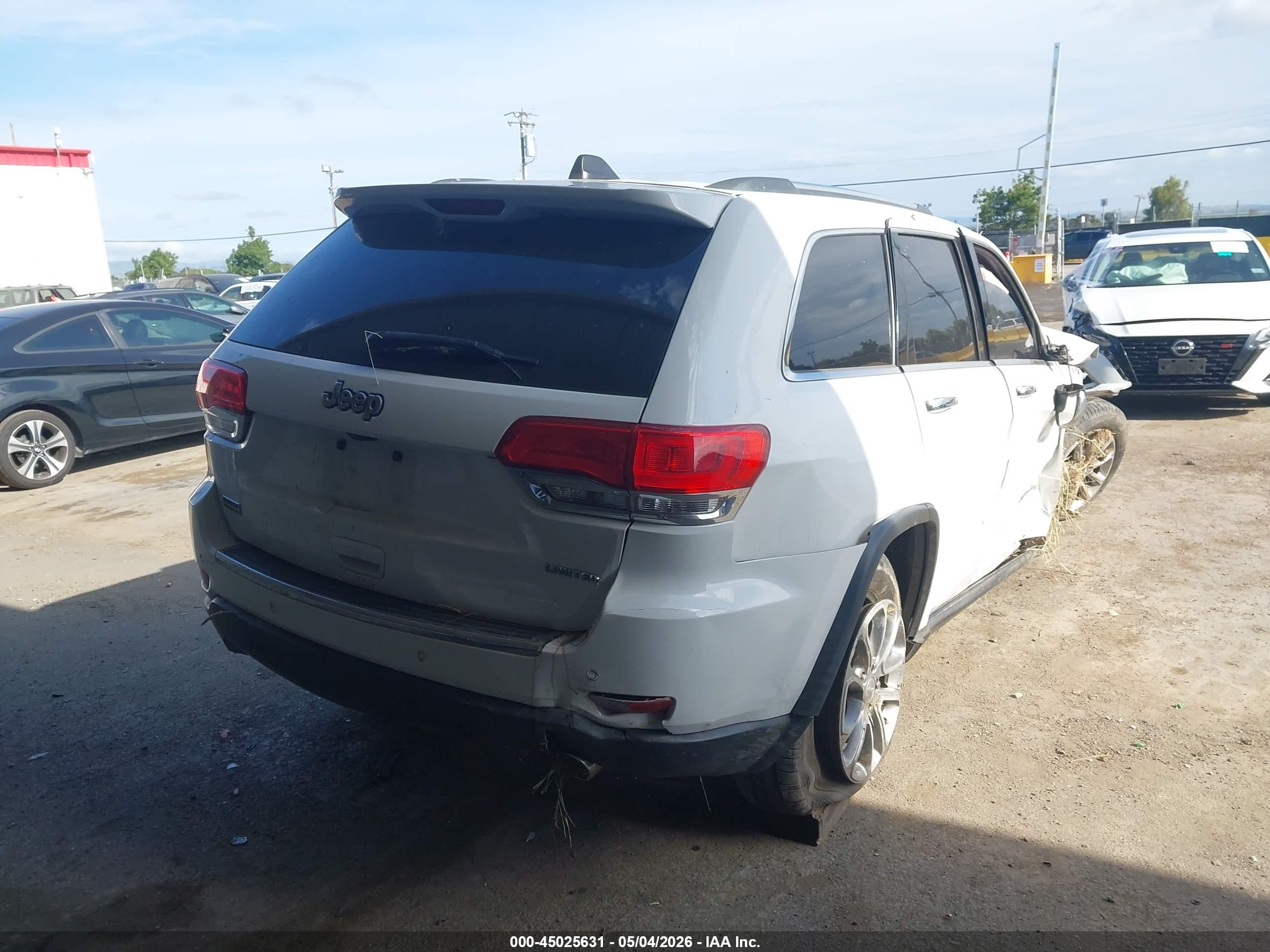 2015 Jeep Grand Cherokee Limited White vin: 1C4RJEBG6FC218026