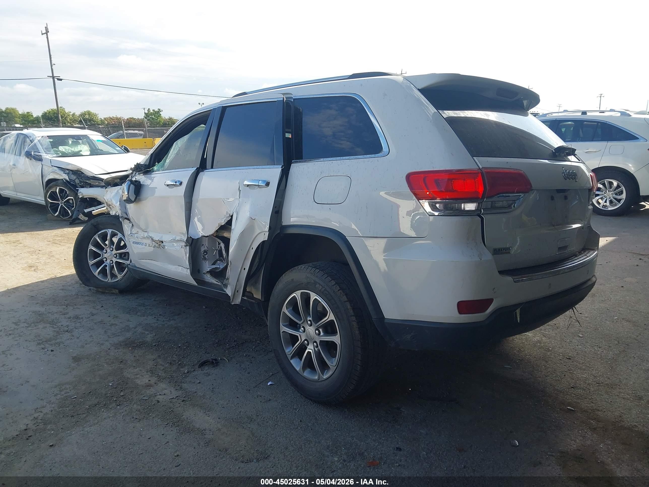 2015 Jeep Grand Cherokee Limited White vin: 1C4RJEBG6FC218026