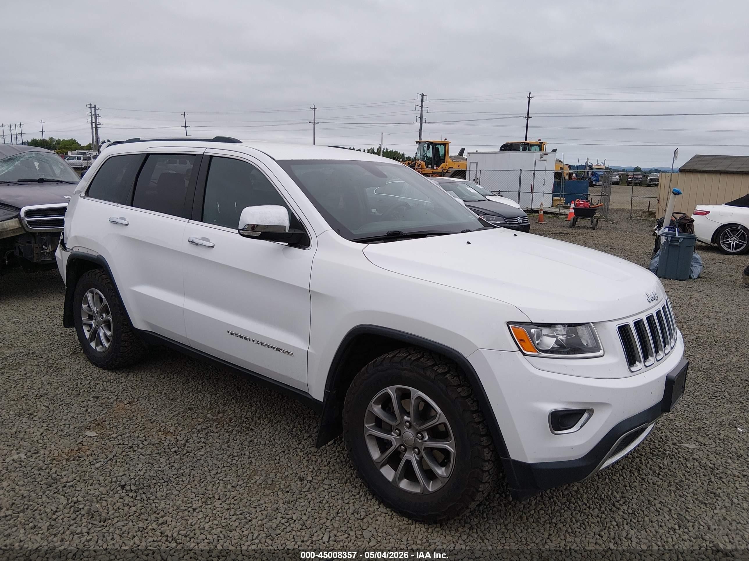 2015 Jeep Grand Cherokee Limited White vin: 1C4RJEBG6FC231701