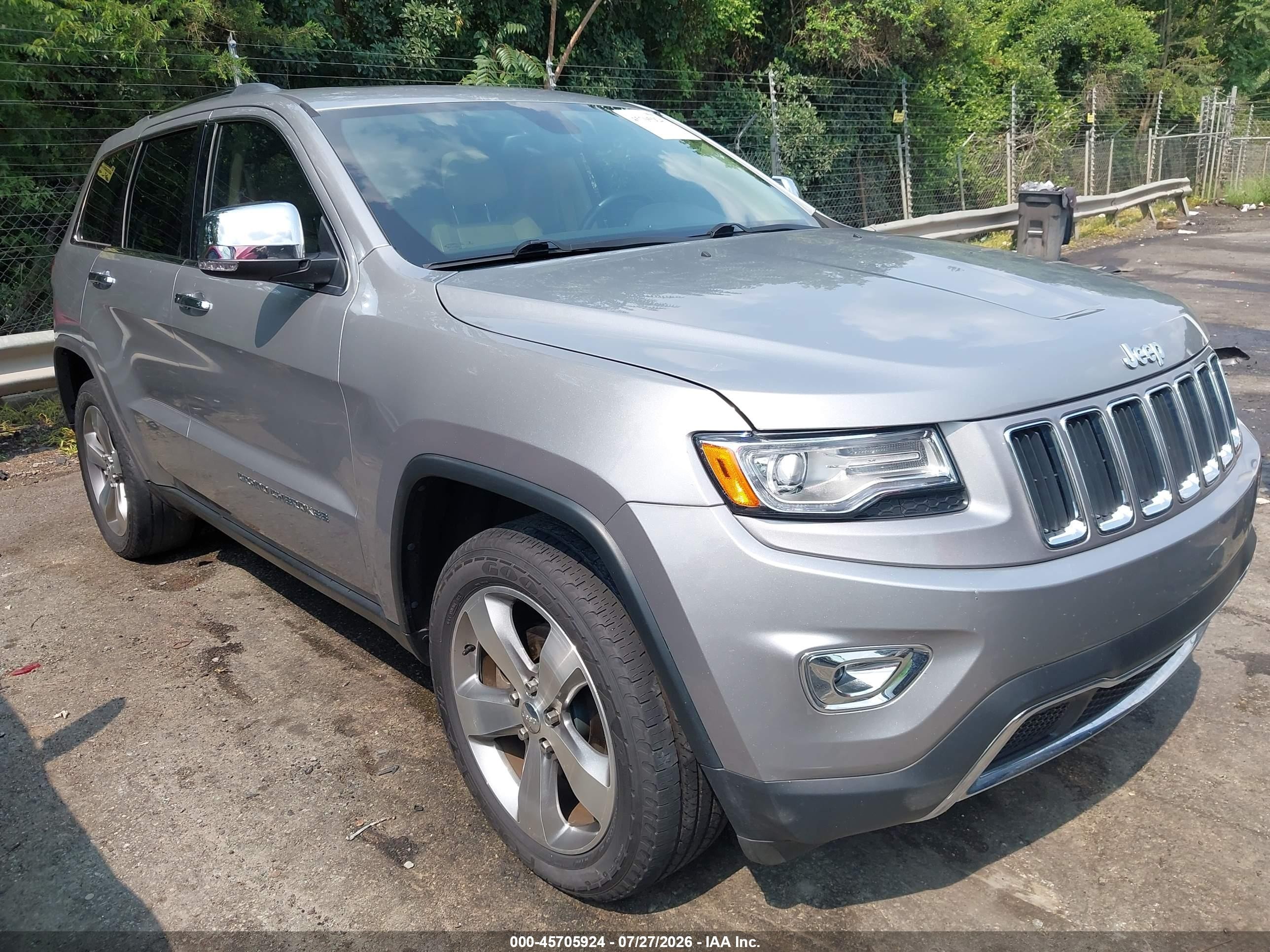 2015 Jeep Grand Cherokee Limited Silver vin: 1C4RJEBG6FC614084