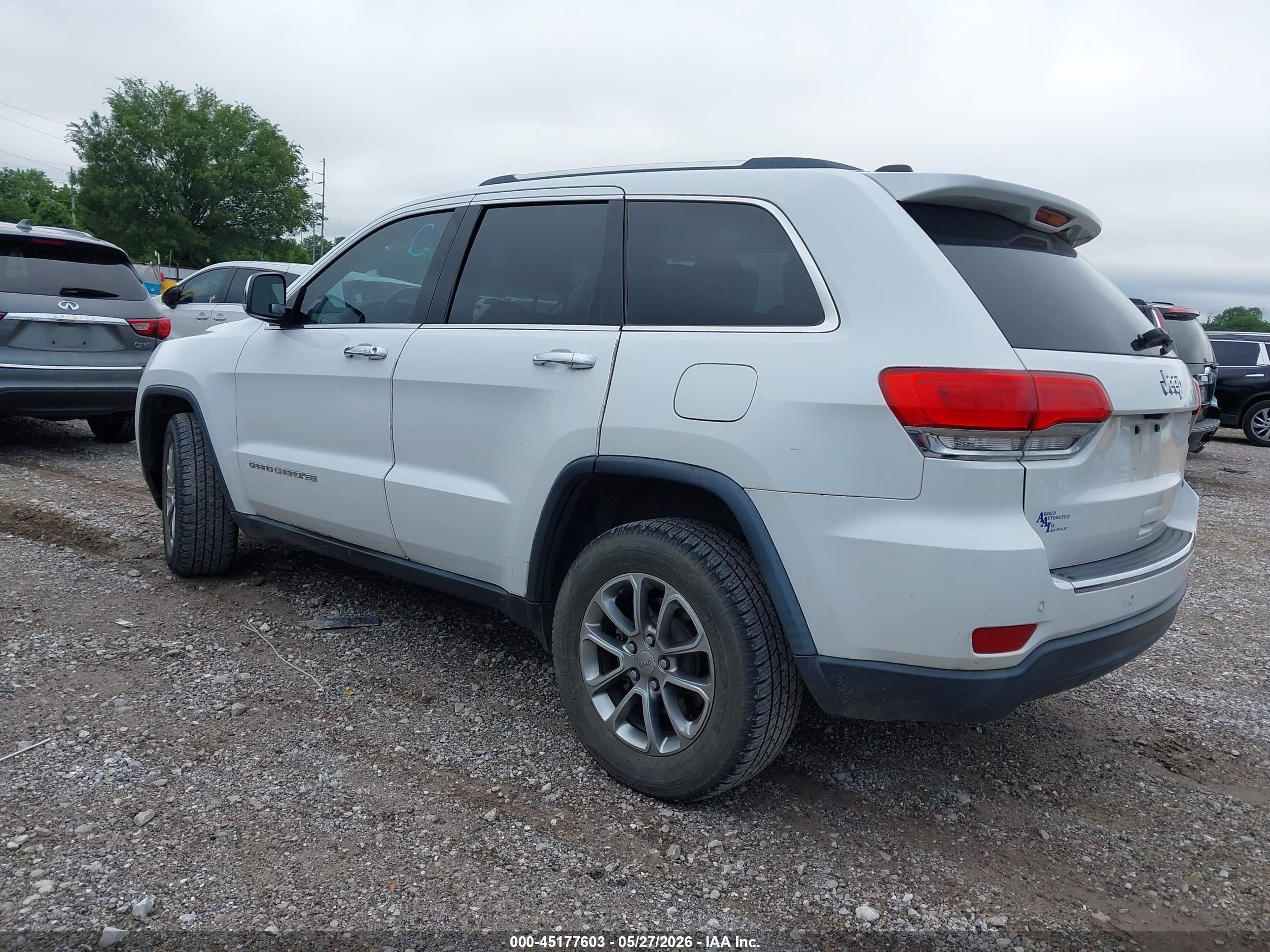 2015 Jeep Grand Cherokee Limited White vin: 1C4RJEBG6FC640068