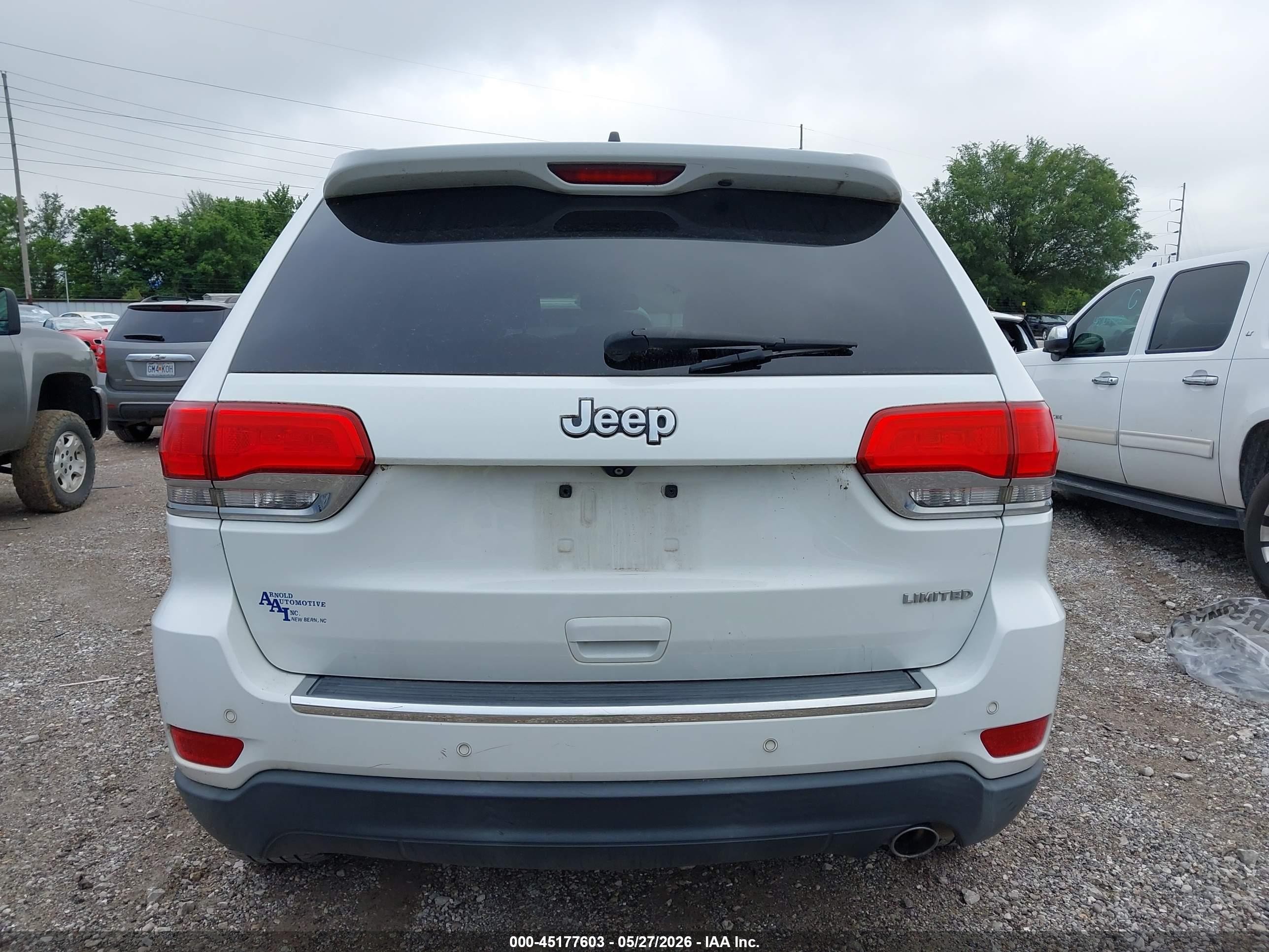 2015 Jeep Grand Cherokee Limited White vin: 1C4RJEBG6FC640068