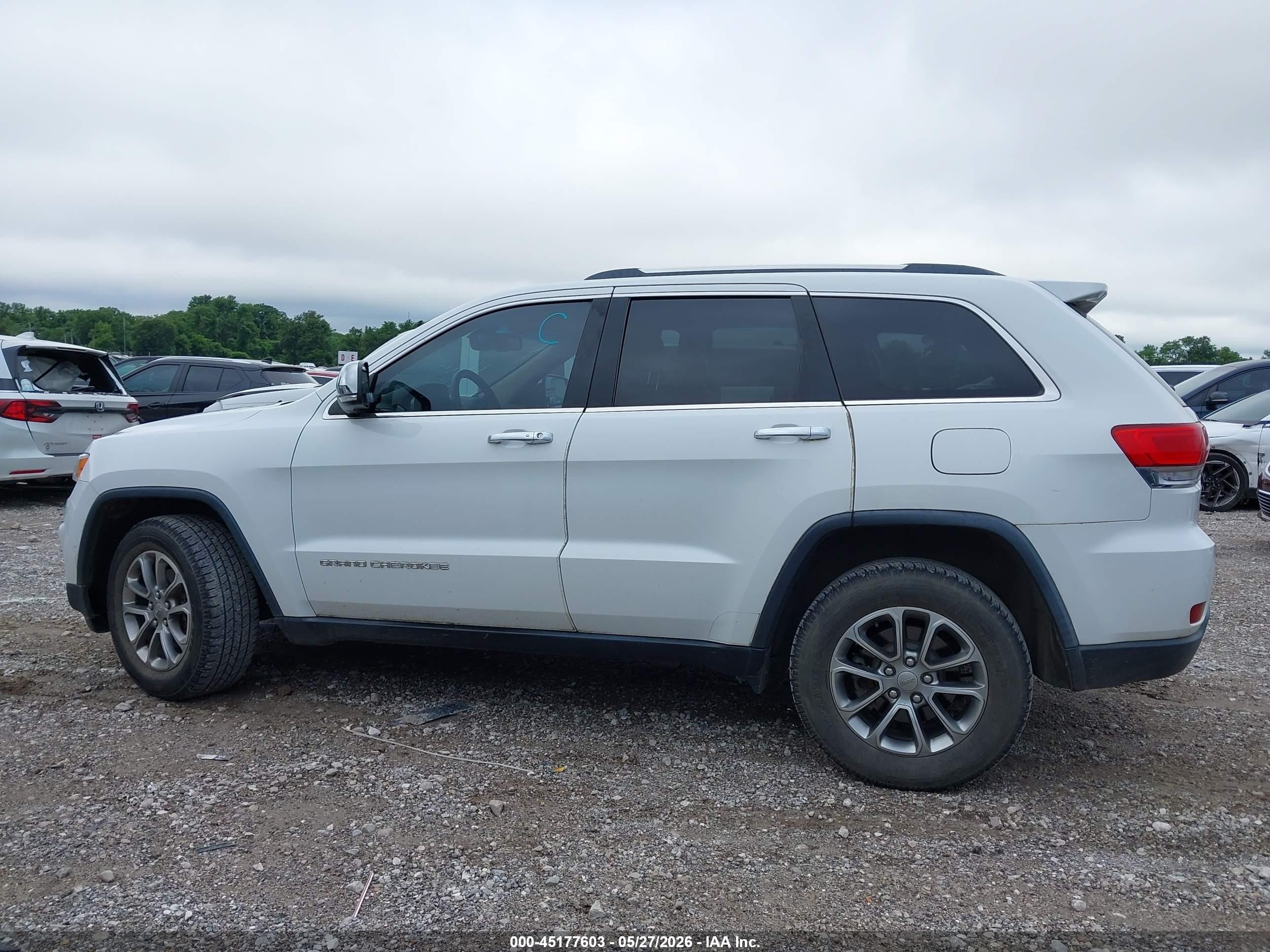 2015 Jeep Grand Cherokee Limited White vin: 1C4RJEBG6FC640068