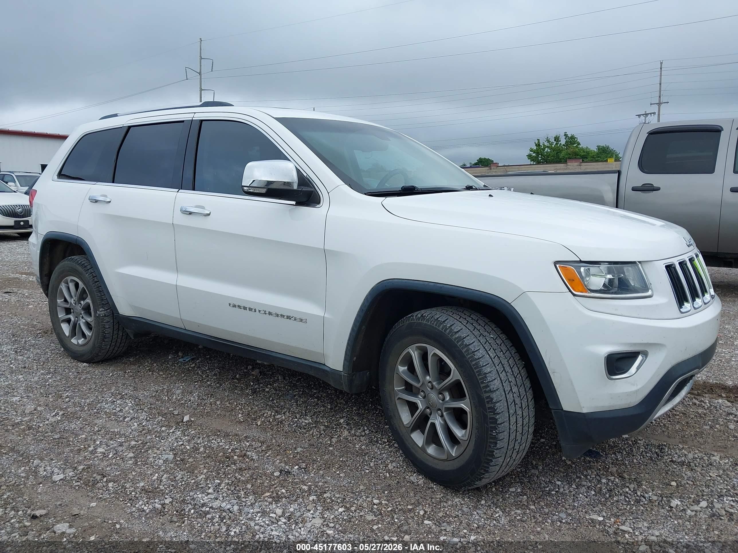 2015 Jeep Grand Cherokee Limited White vin: 1C4RJEBG6FC640068