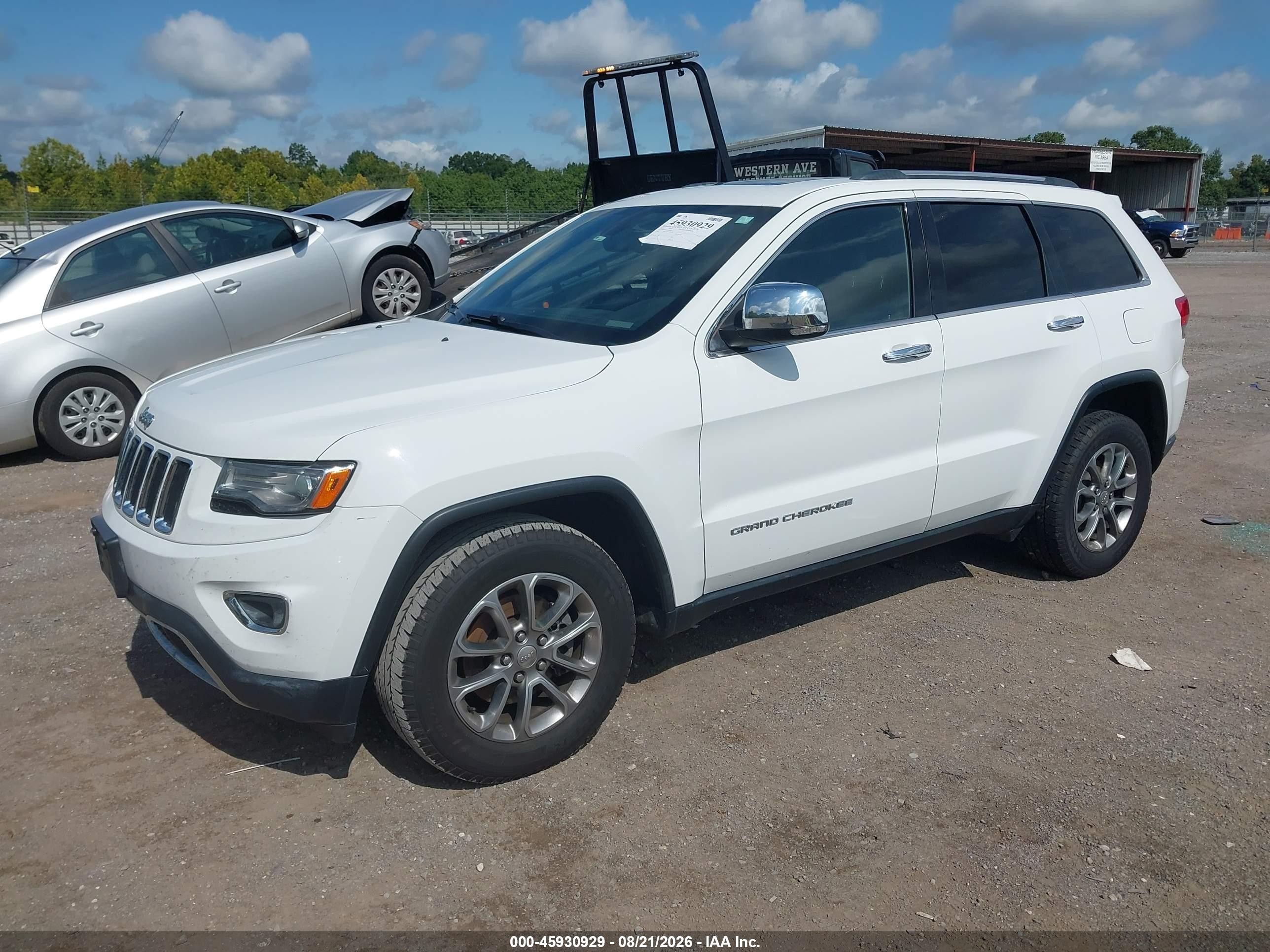2015 Jeep Grand Cherokee Limited White vin: 1C4RJEBG6FC891009