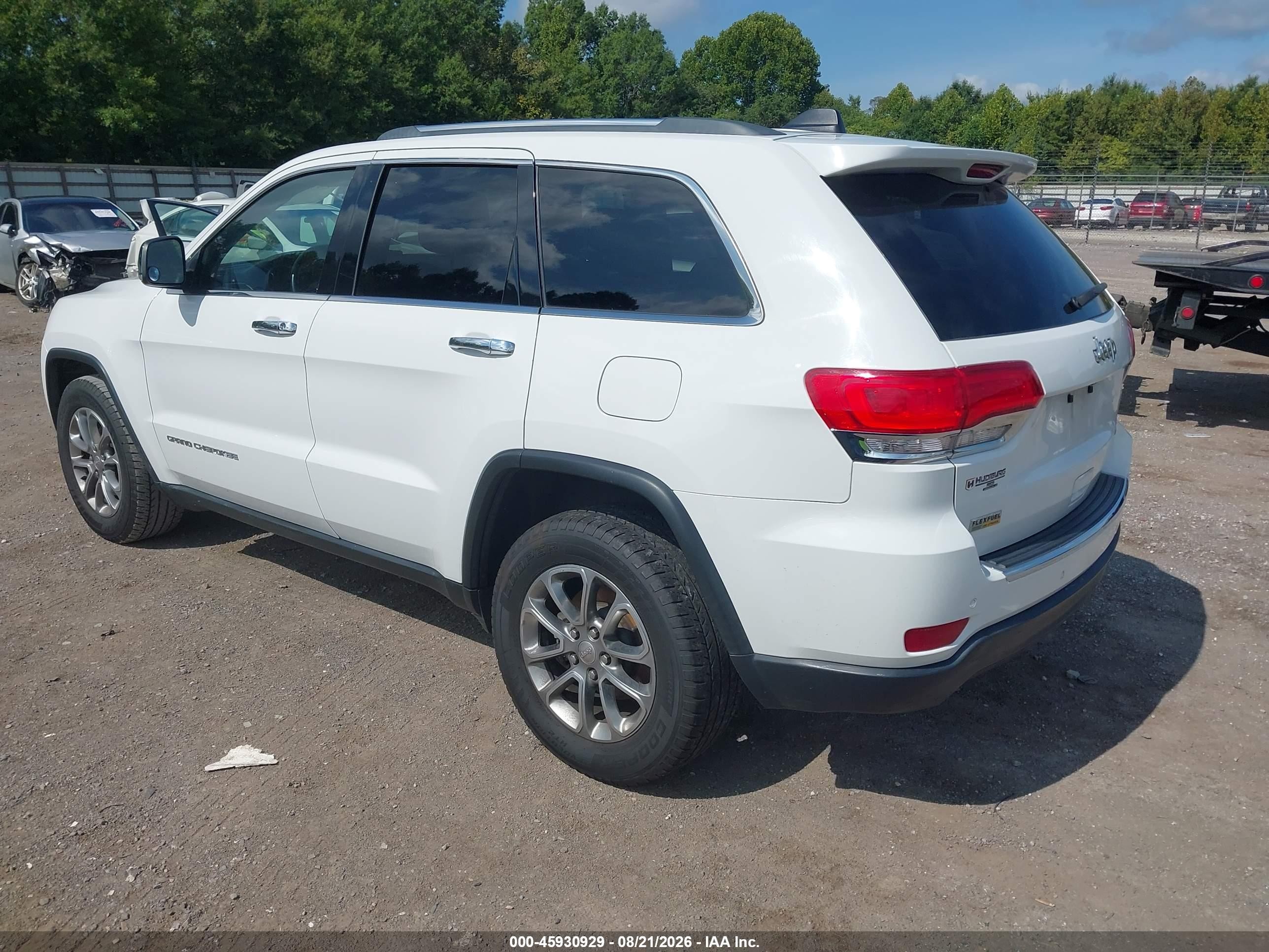 2015 Jeep Grand Cherokee Limited White vin: 1C4RJEBG6FC891009