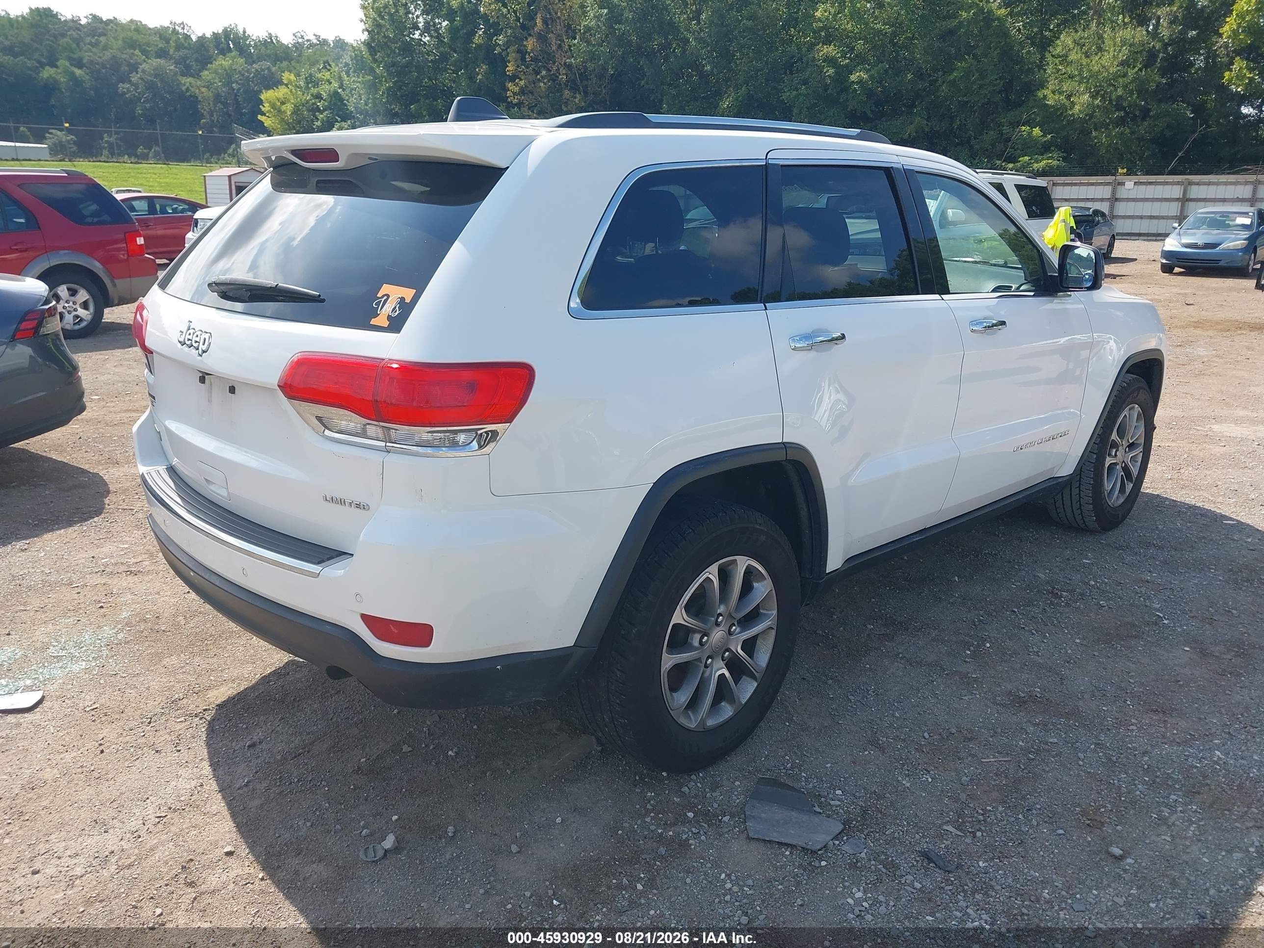 2015 Jeep Grand Cherokee Limited White vin: 1C4RJEBG6FC891009