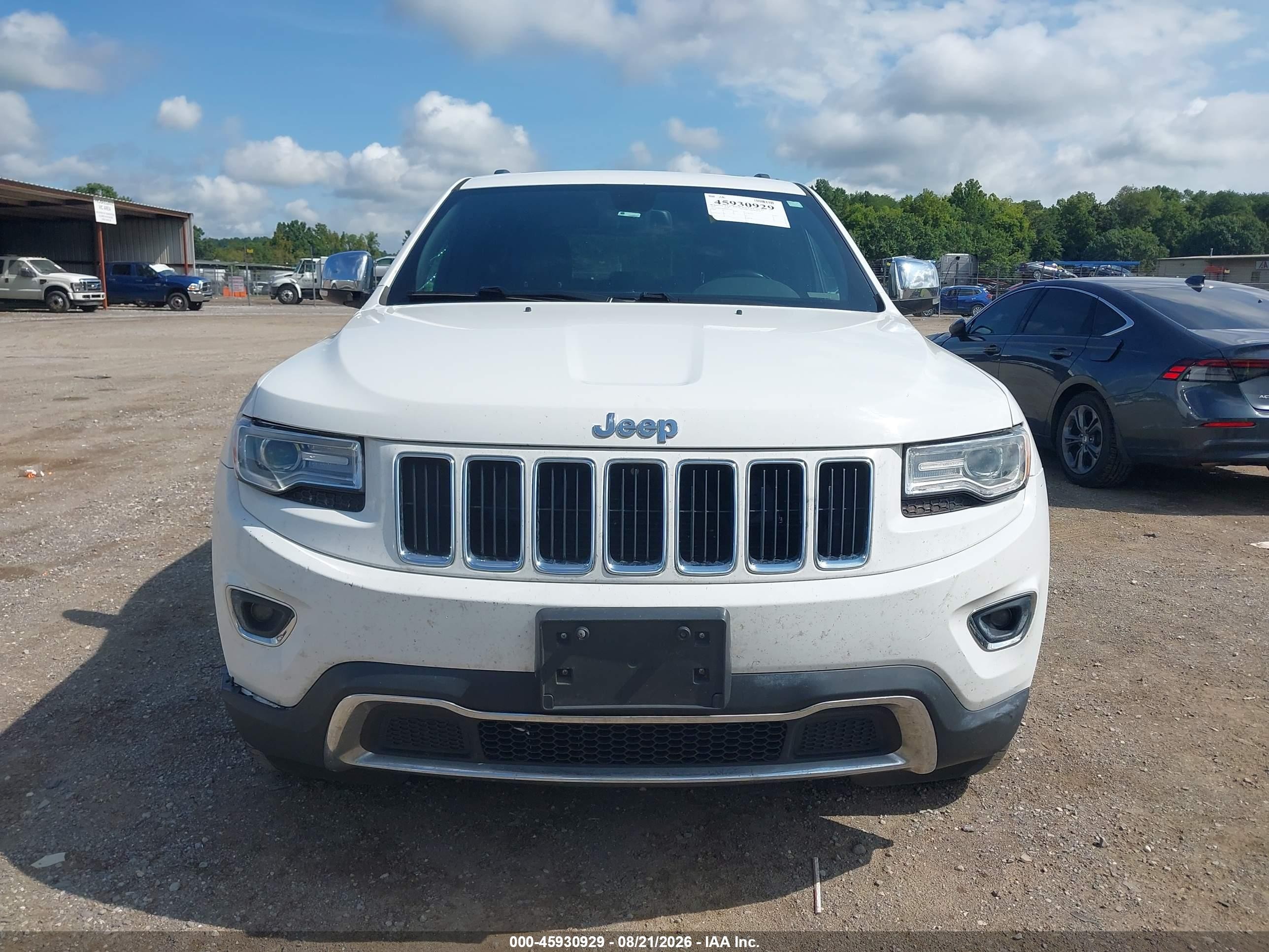 2015 Jeep Grand Cherokee Limited White vin: 1C4RJEBG6FC891009