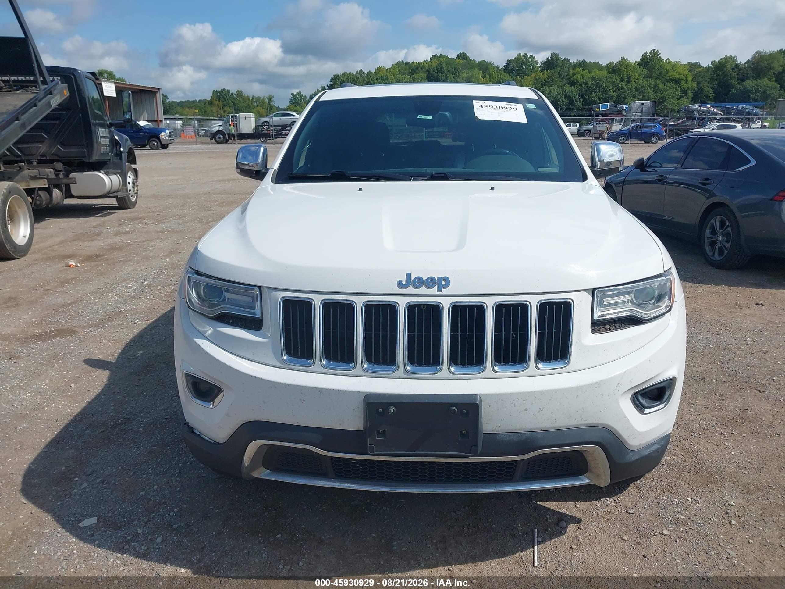 2015 Jeep Grand Cherokee Limited White vin: 1C4RJEBG6FC891009