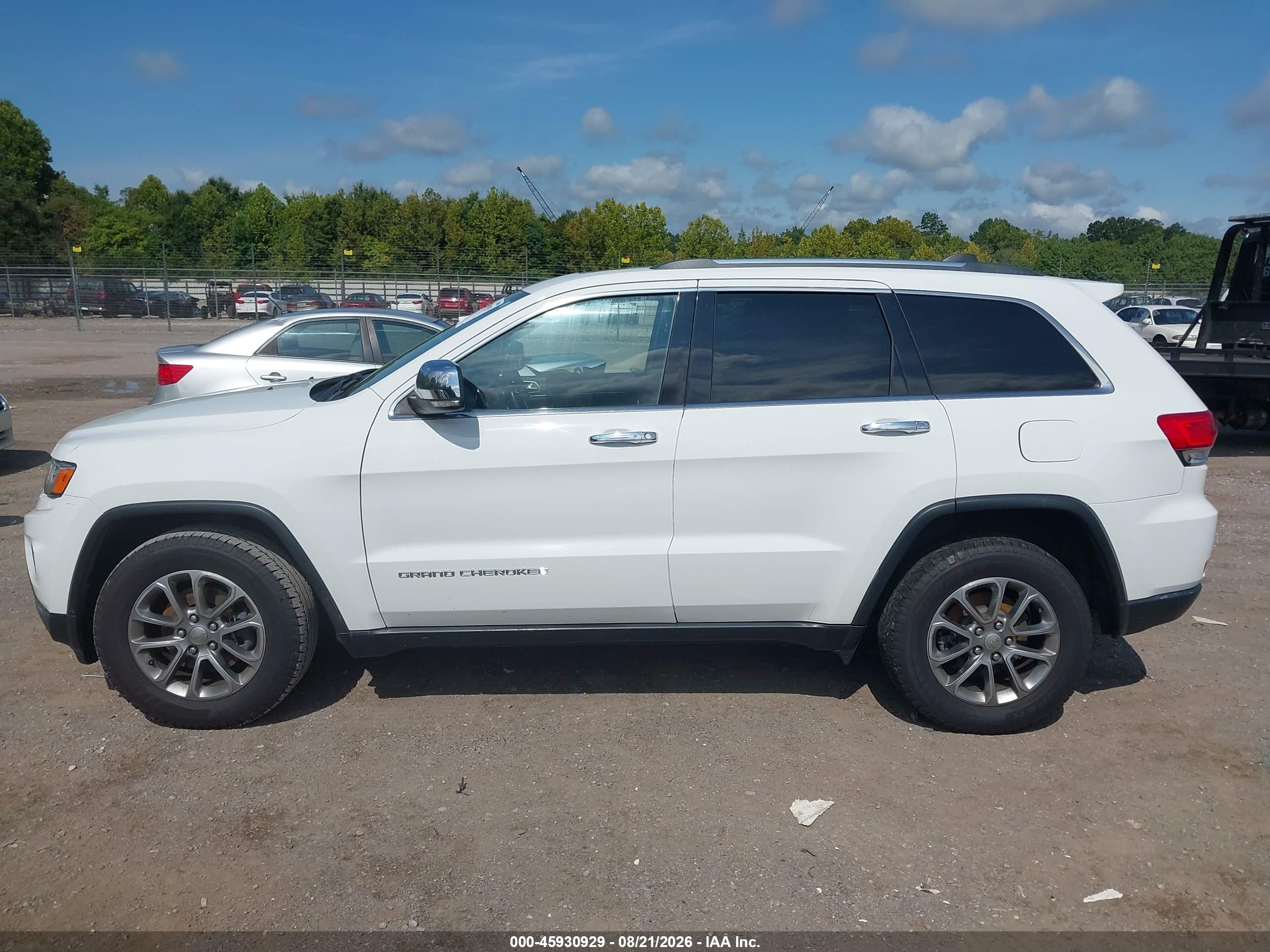 2015 Jeep Grand Cherokee Limited White vin: 1C4RJEBG6FC891009