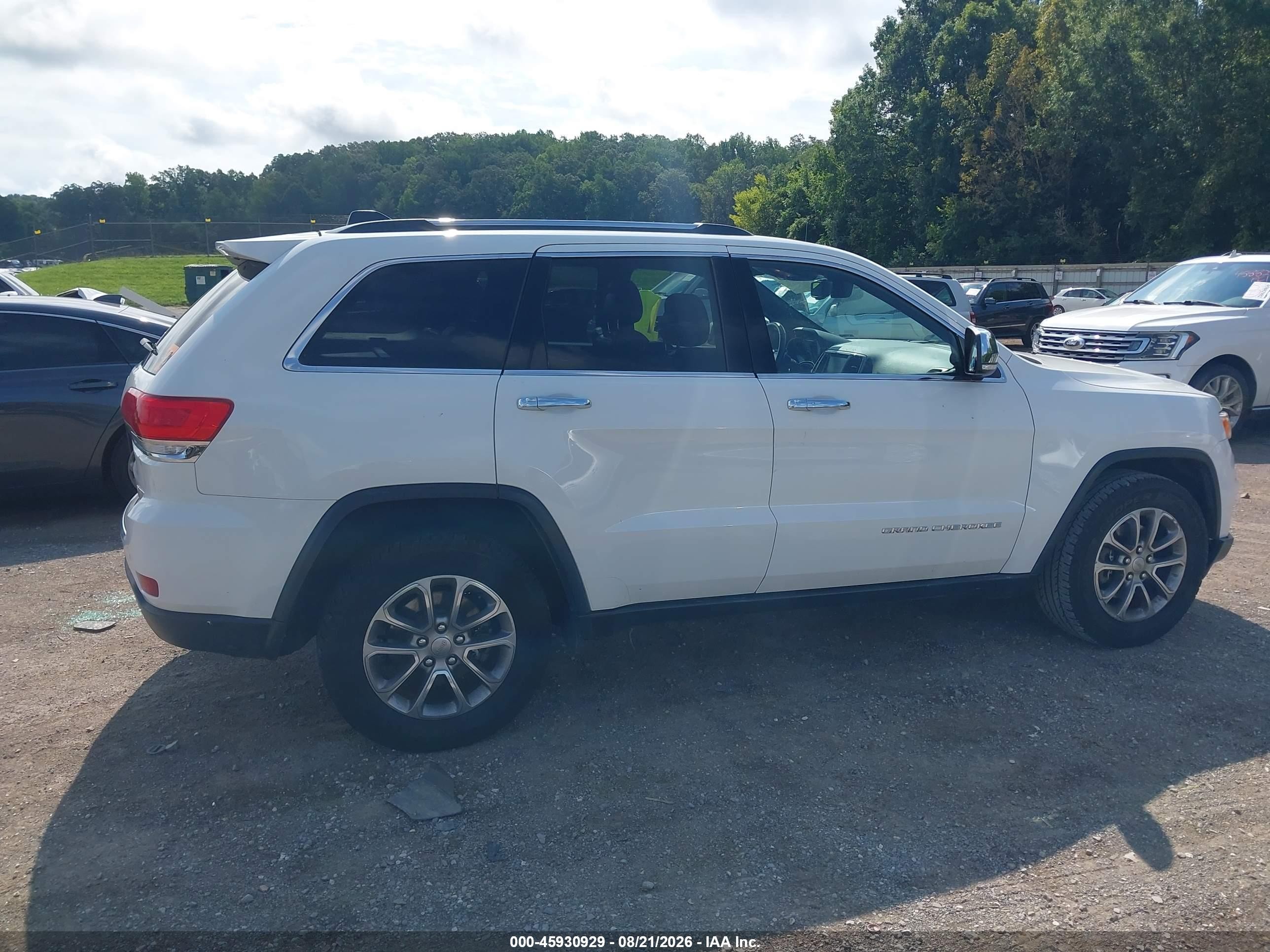 2015 Jeep Grand Cherokee Limited White vin: 1C4RJEBG6FC891009