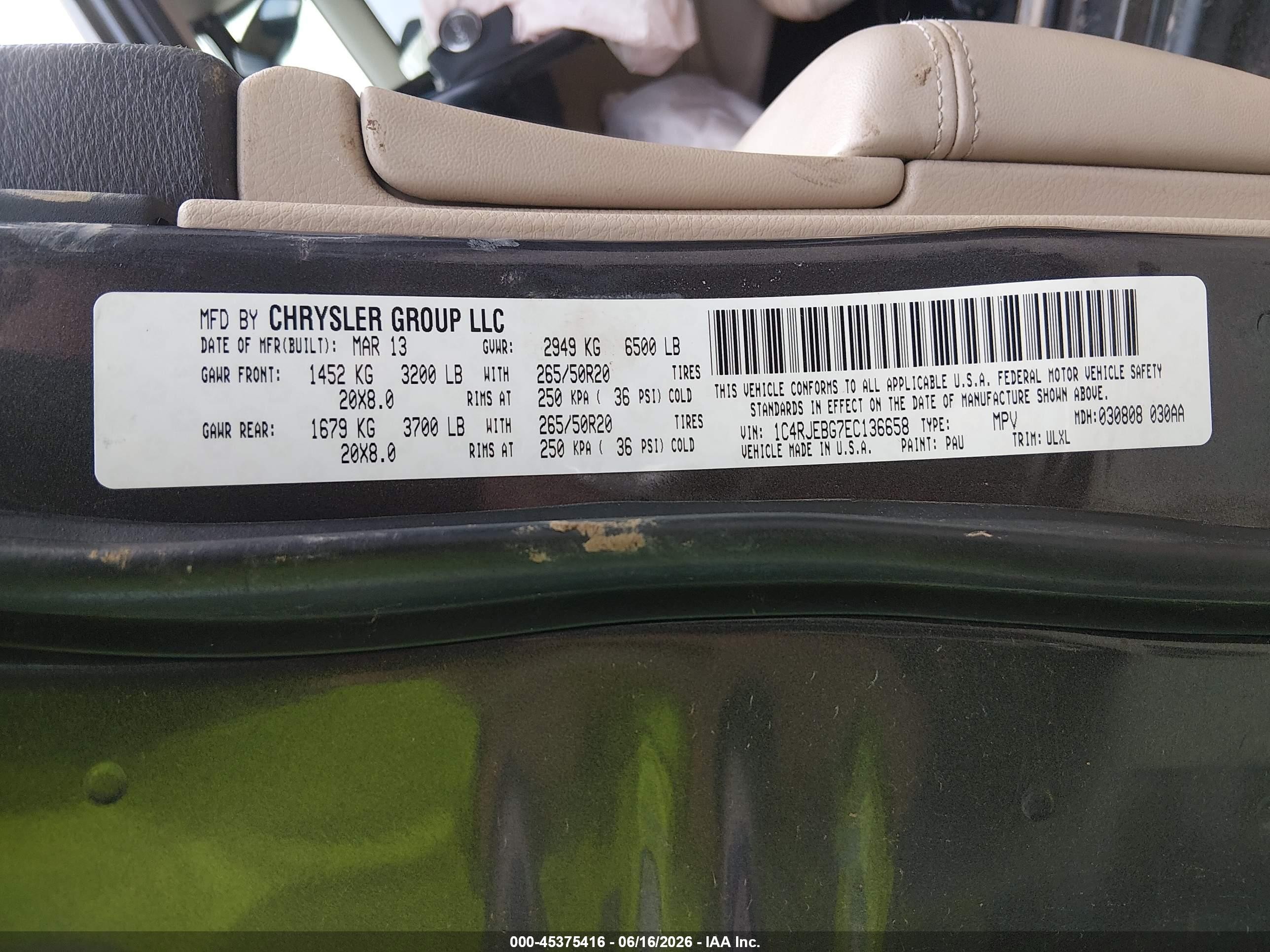 2014 Jeep Grand Cherokee Limited Gray vin: 1C4RJEBG7EC136658