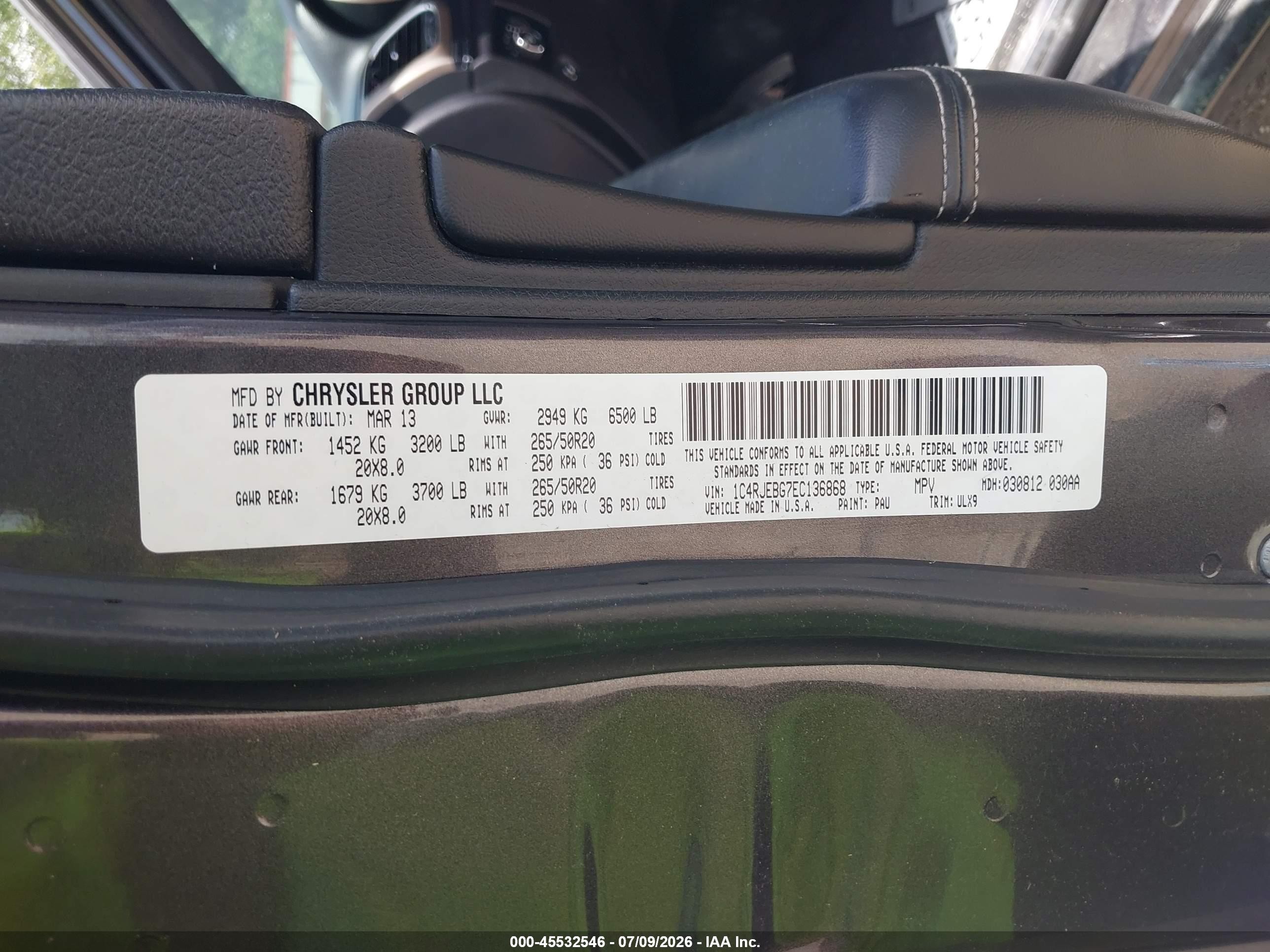 2014 Jeep Grand Cherokee Limited Gray vin: 1C4RJEBG7EC136868