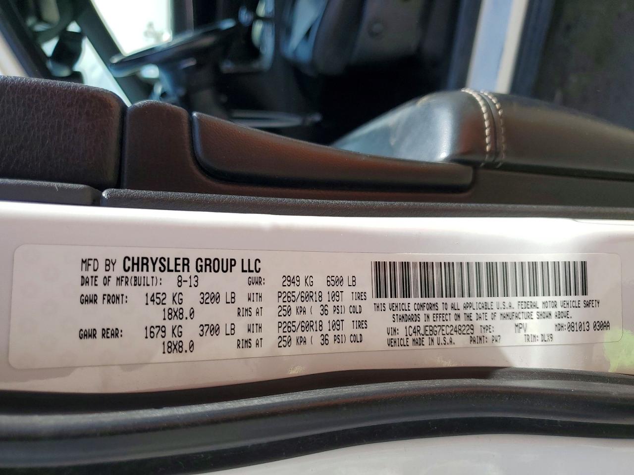 2014 Jeep Grand Cherokee Limited Белый vin: 1C4RJEBG7EC248229
