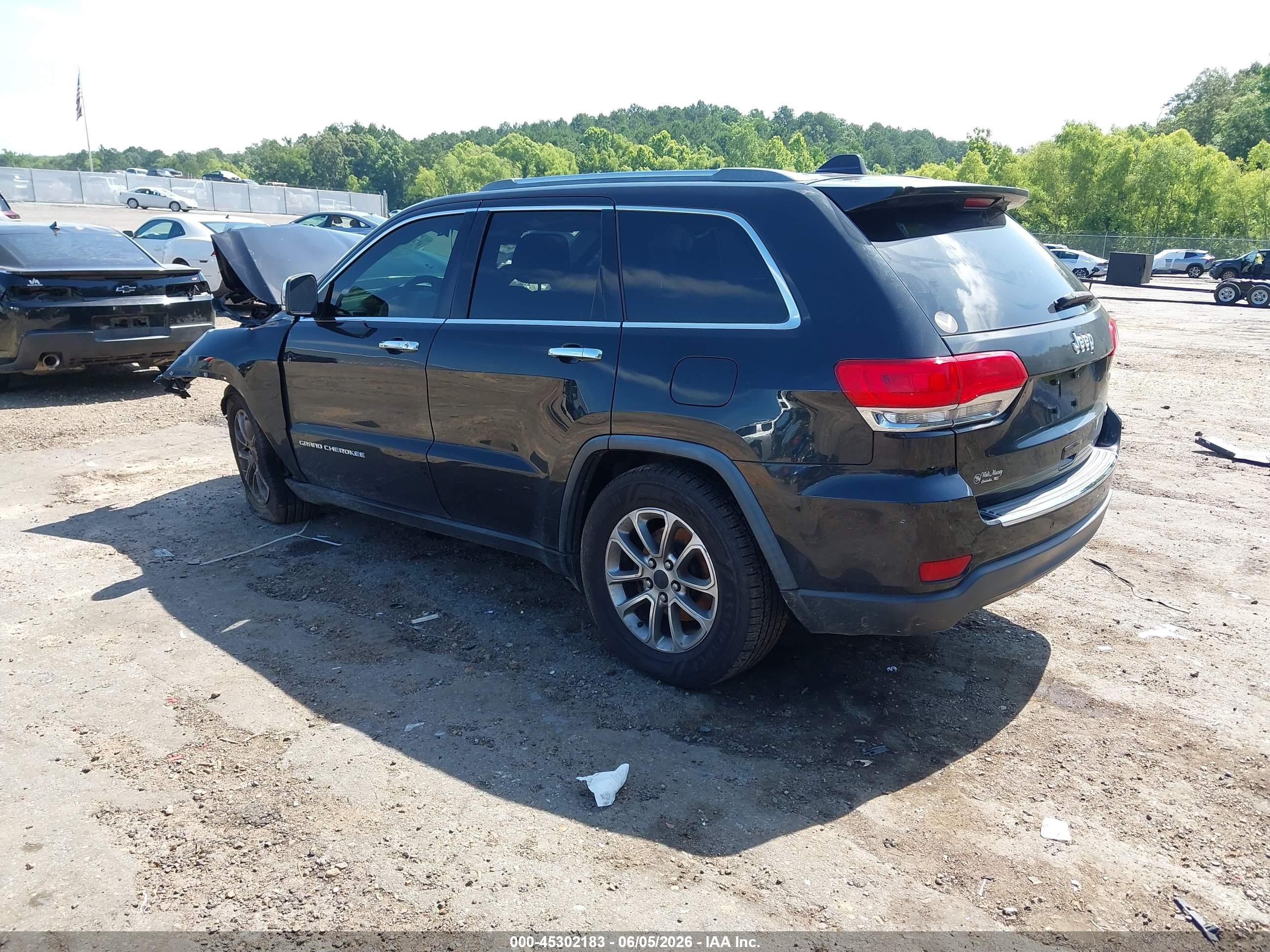 2015 Jeep Grand Cherokee Limited Black vin: 1C4RJEBG7FC162100