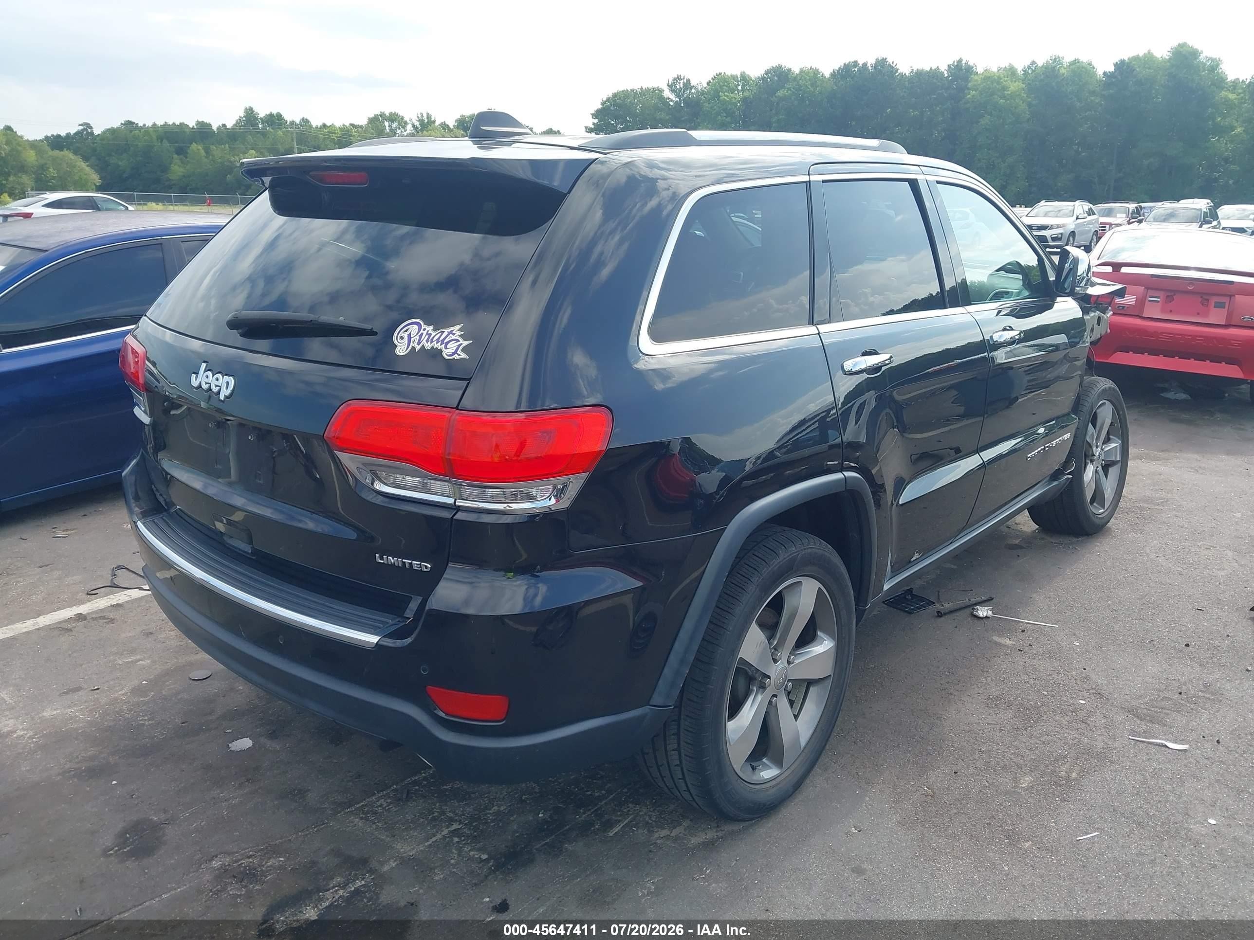 2015 Jeep Grand Cherokee Limited Black vin: 1C4RJEBG7FC174926