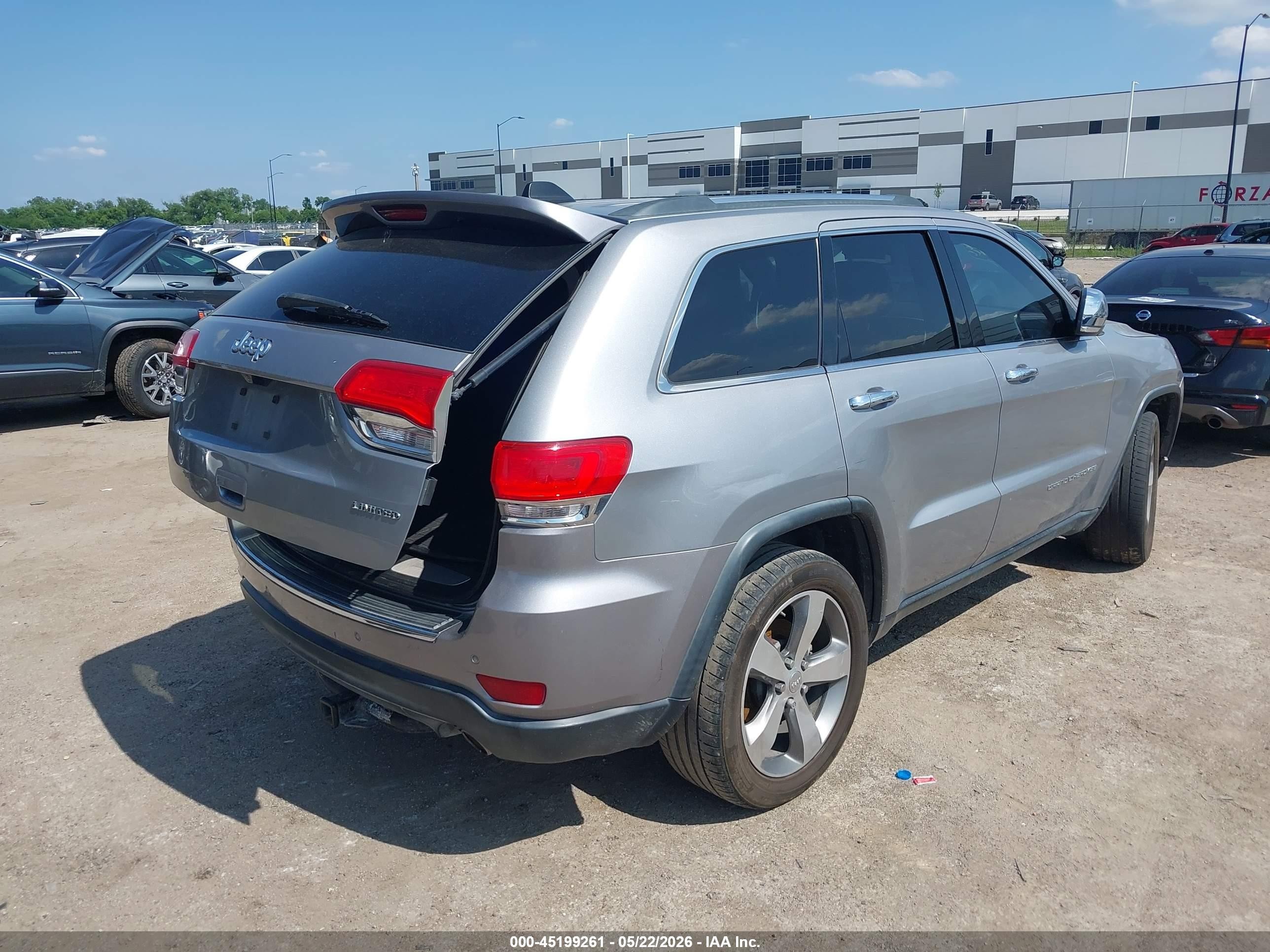 2015 Jeep Grand Cherokee Limited Серебряный vin: 1C4RJEBG7FC906505
