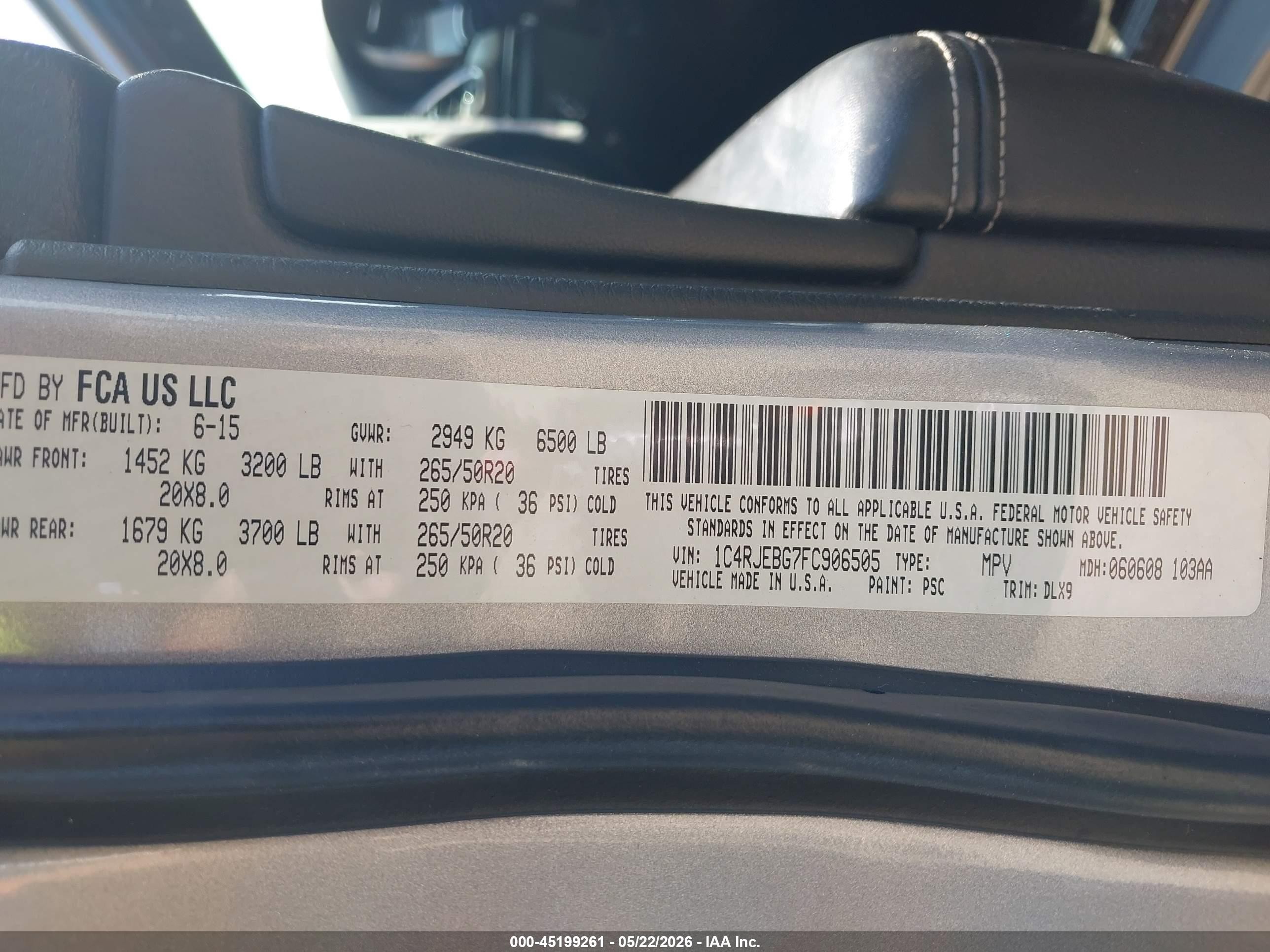 2015 Jeep Grand Cherokee Limited Серебряный vin: 1C4RJEBG7FC906505