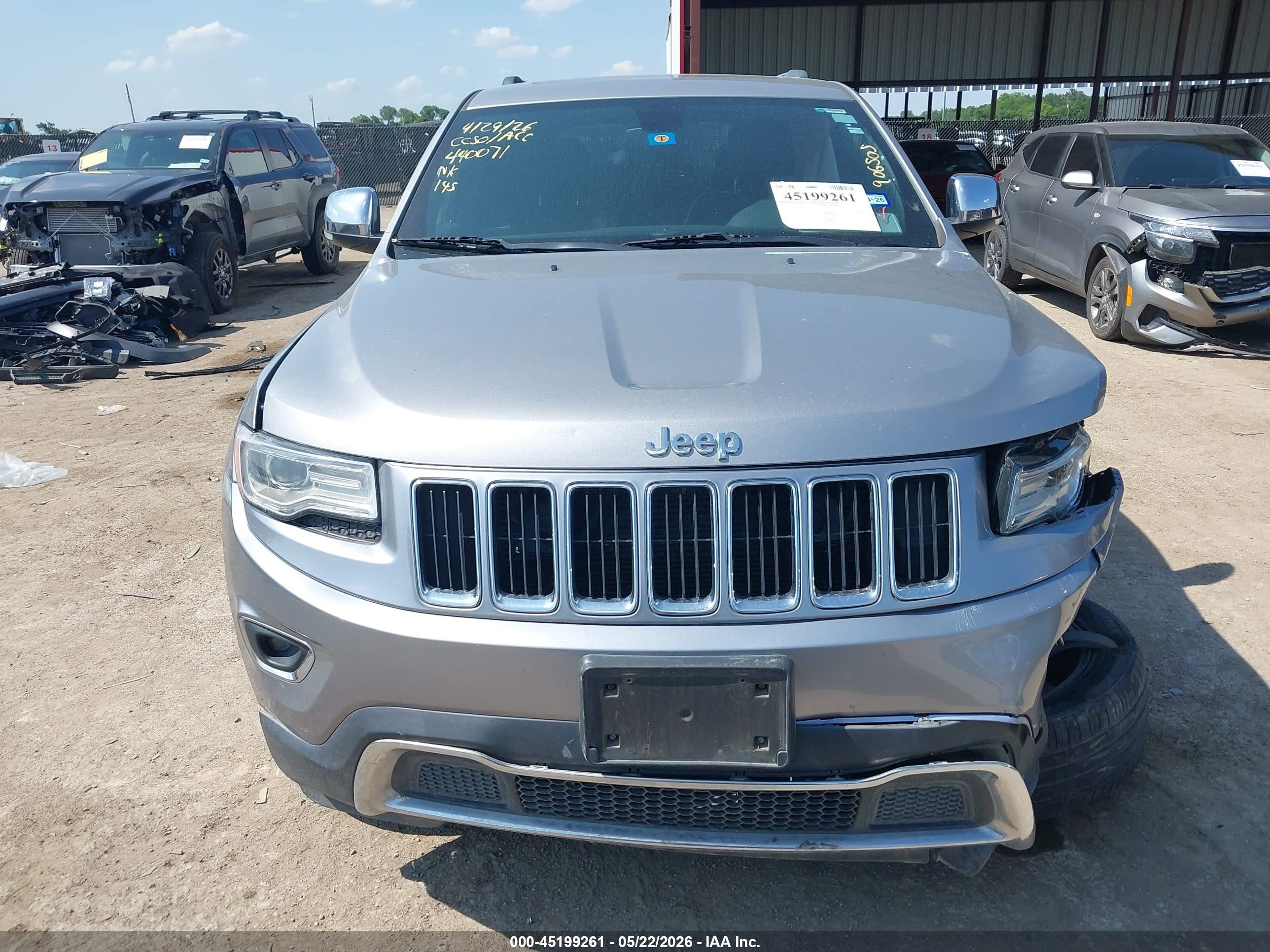 2015 Jeep Grand Cherokee Limited Серебряный vin: 1C4RJEBG7FC906505