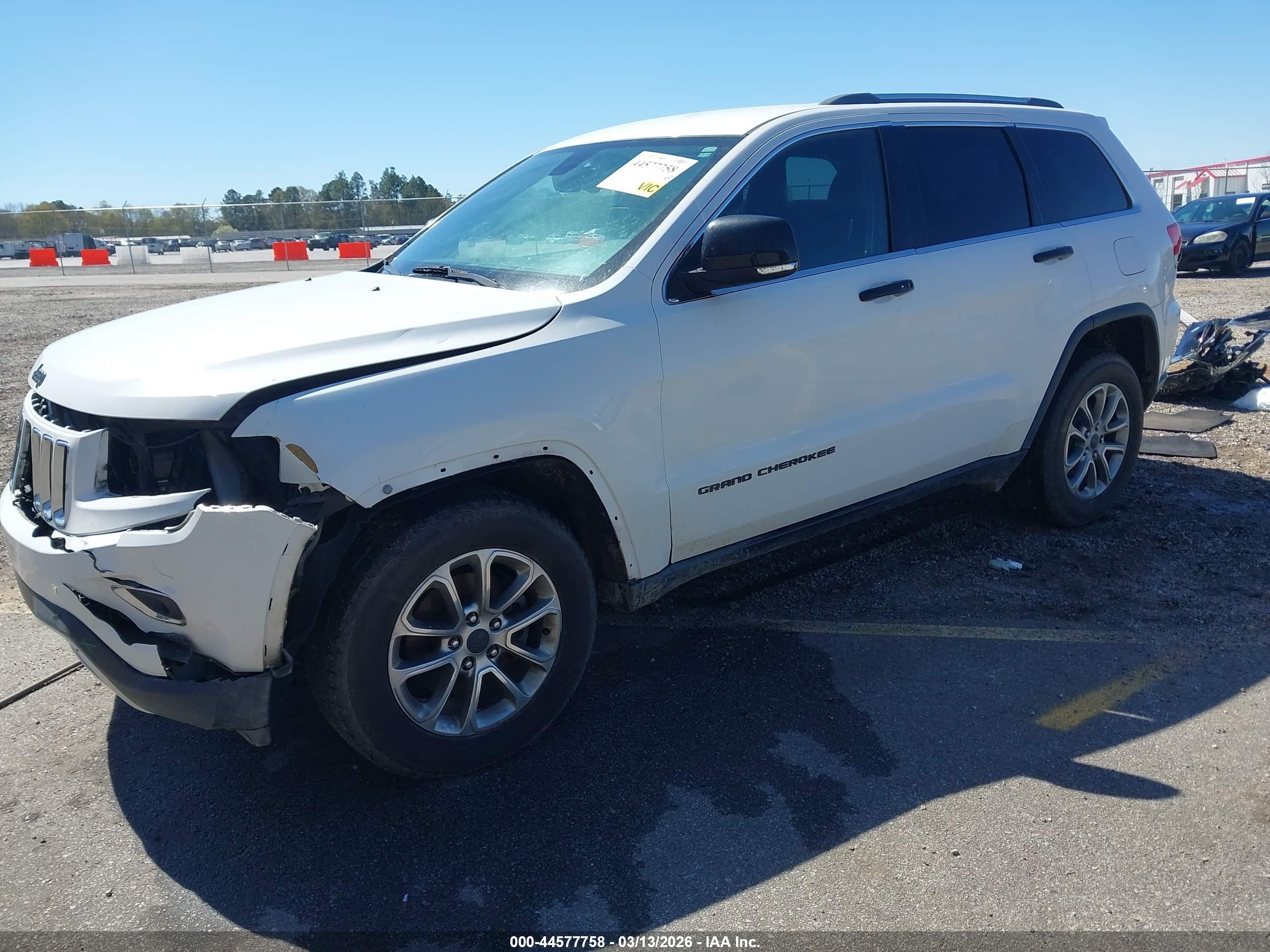 2015 Jeep Grand Cherokee Limited White vin: 1C4RJEBG7FC936135