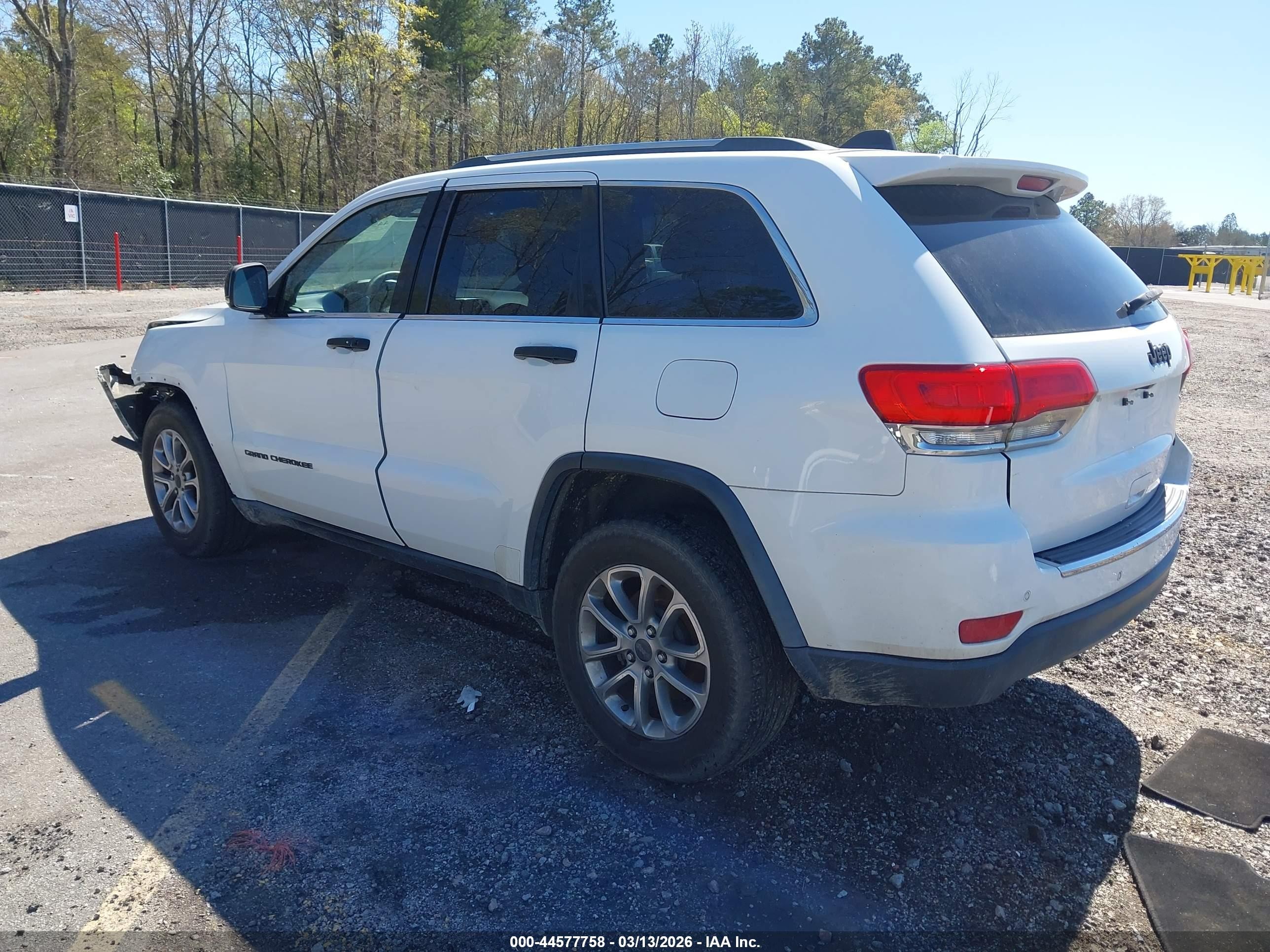 2015 Jeep Grand Cherokee Limited White vin: 1C4RJEBG7FC936135