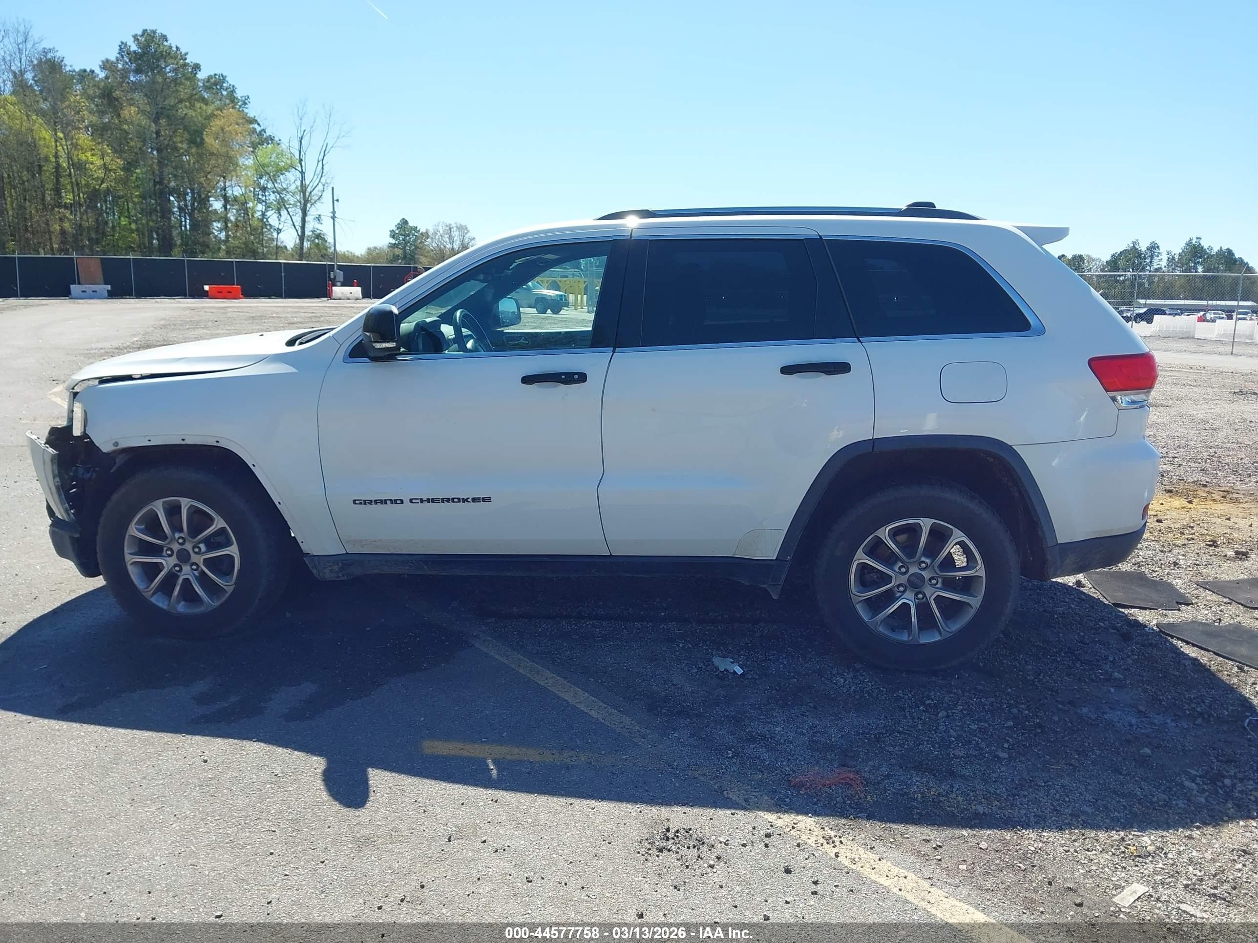 2015 Jeep Grand Cherokee Limited White vin: 1C4RJEBG7FC936135