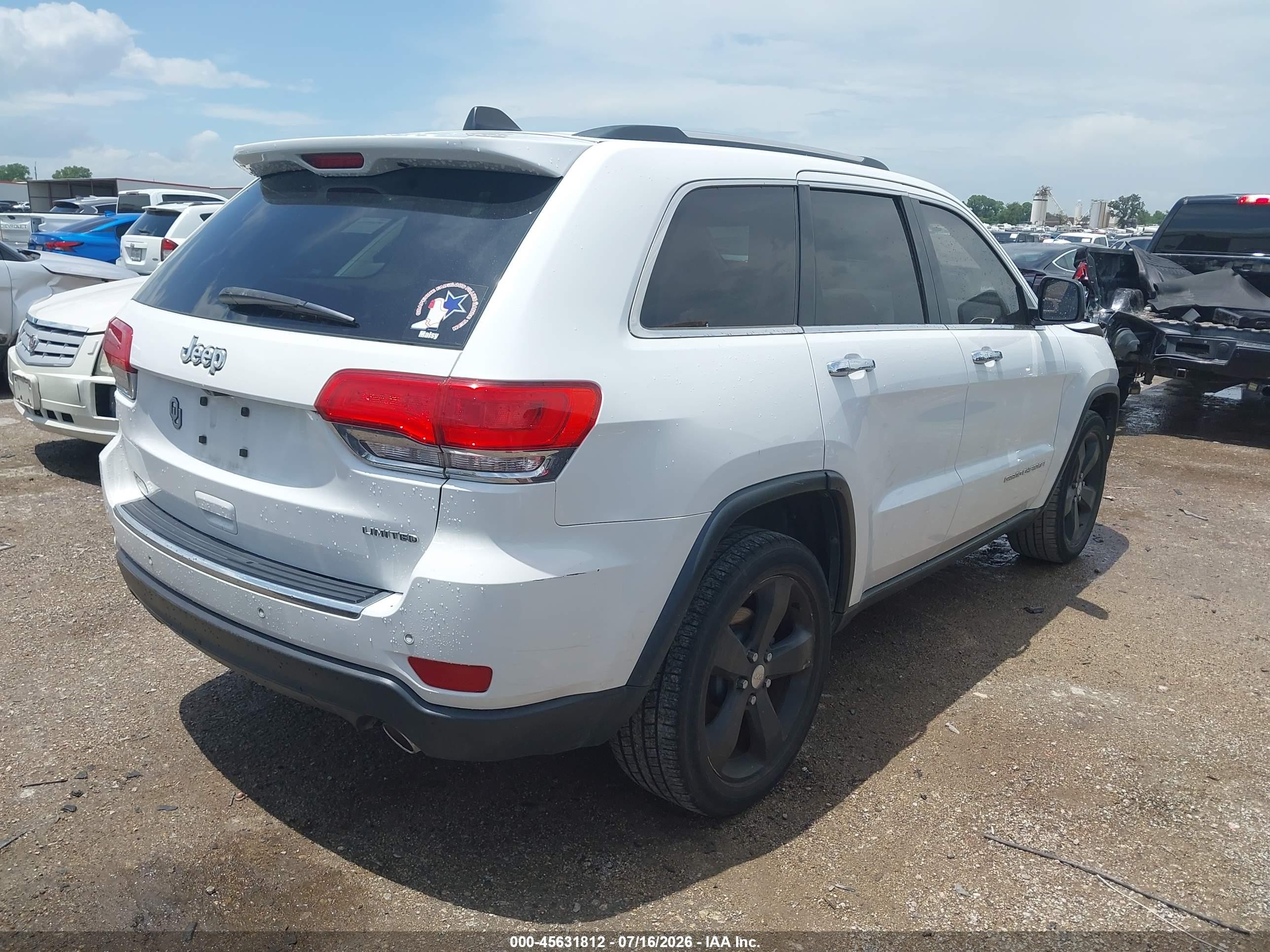 2014 Jeep Grand Cherokee Limited White vin: 1C4RJEBG8EC374003