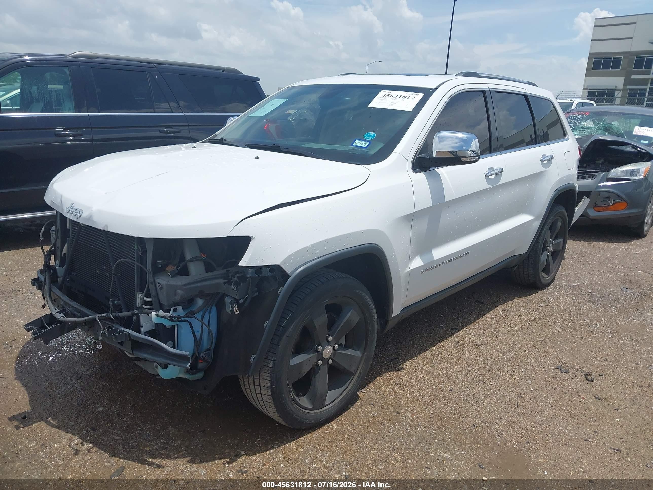 2014 Jeep Grand Cherokee Limited White vin: 1C4RJEBG8EC374003