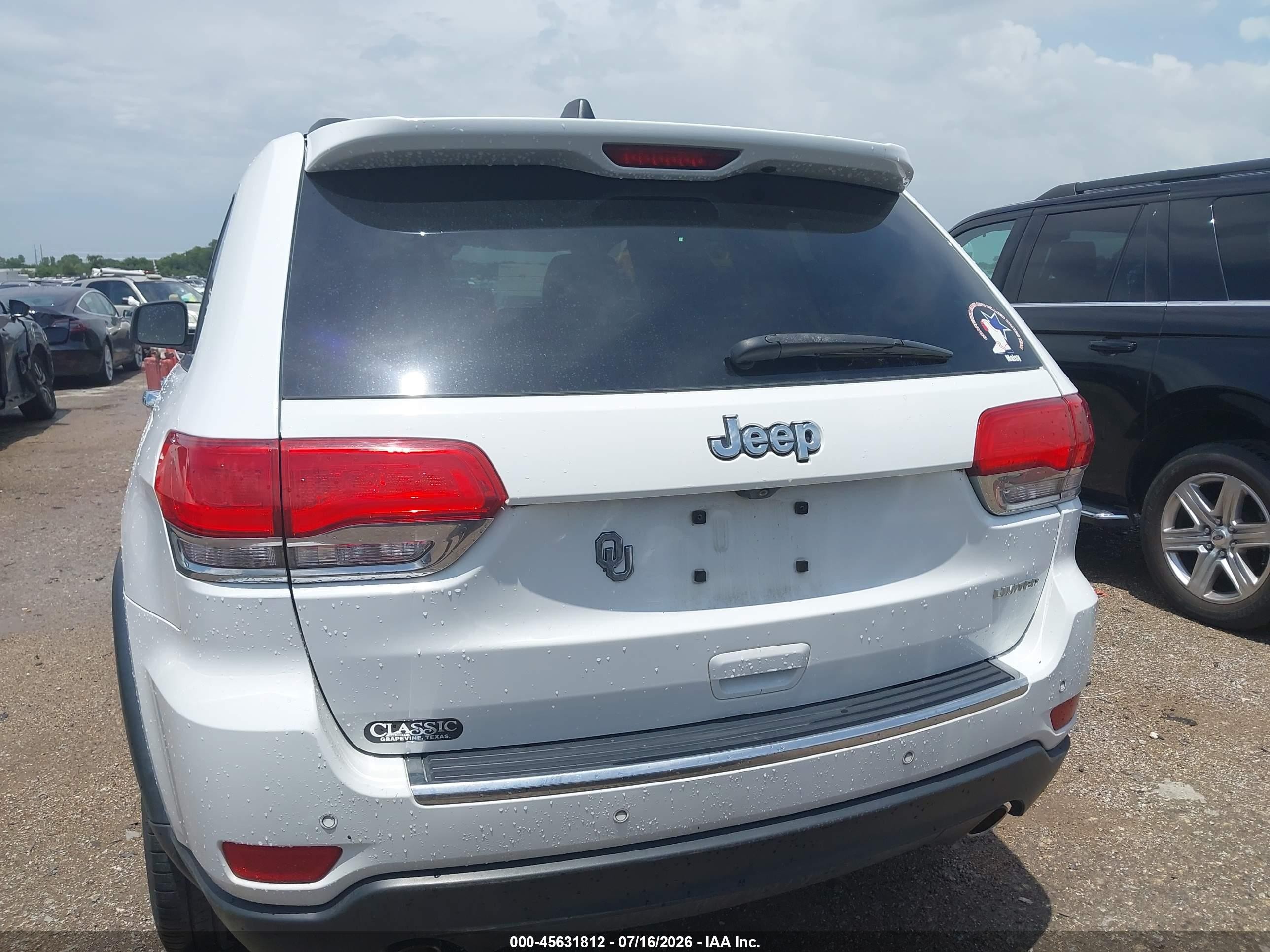 2014 Jeep Grand Cherokee Limited White vin: 1C4RJEBG8EC374003