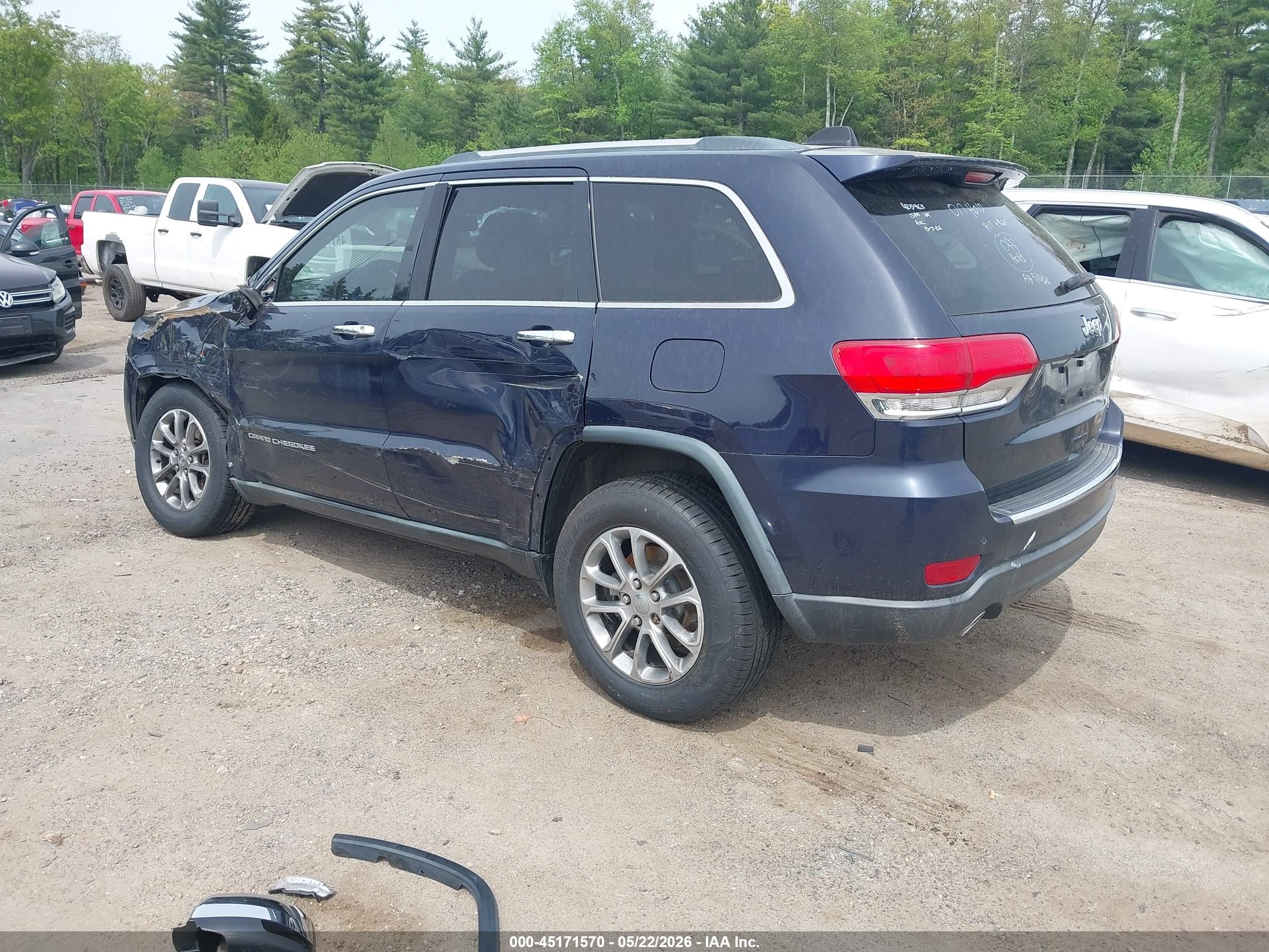 2014 Jeep Grand Cherokee Limited Blue vin: 1C4RJEBG8EC442073