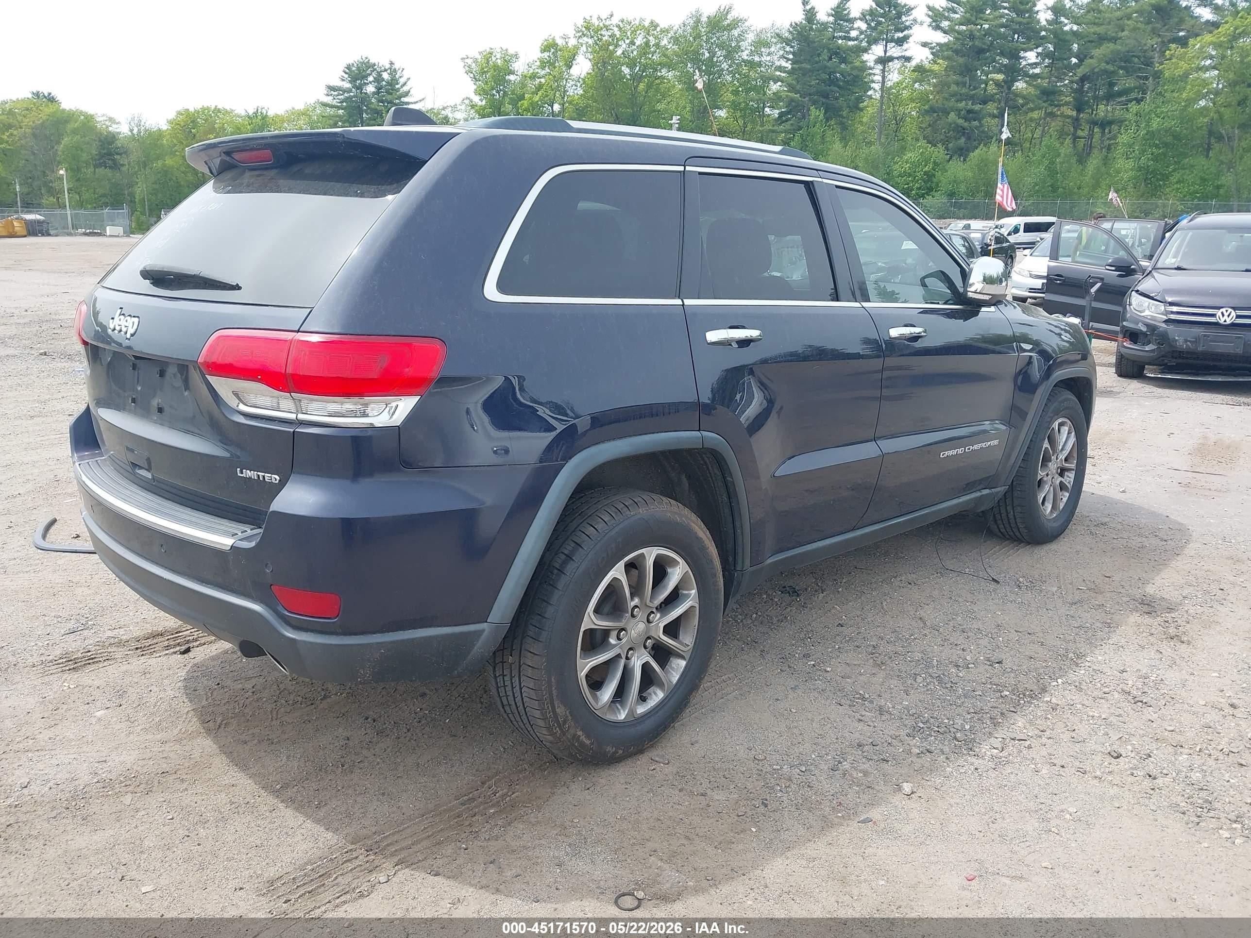 2014 Jeep Grand Cherokee Limited Blue vin: 1C4RJEBG8EC442073