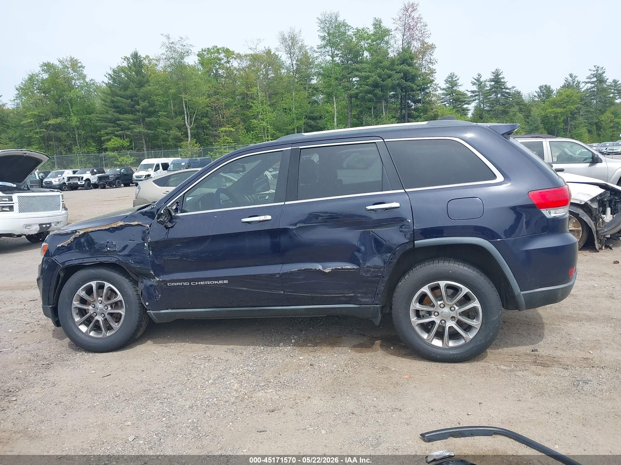 2014 Jeep Grand Cherokee Limited Blue vin: 1C4RJEBG8EC442073