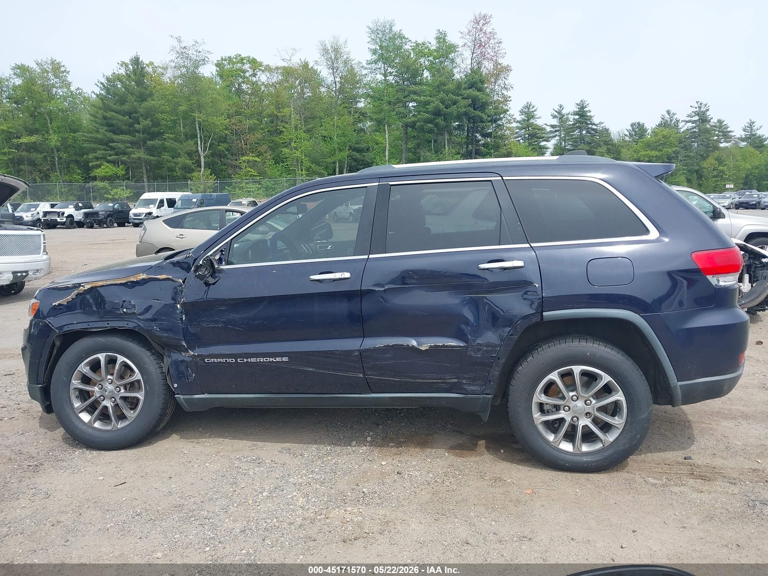 2014 Jeep Grand Cherokee Limited Blue vin: 1C4RJEBG8EC442073