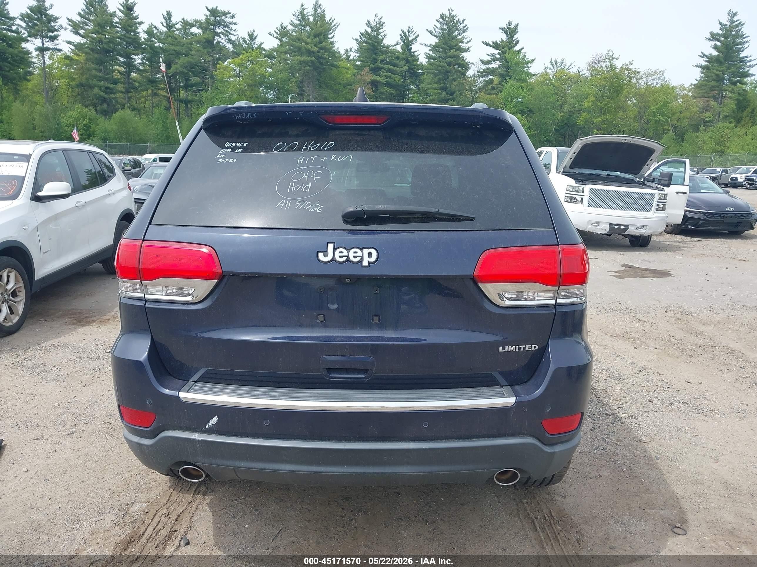 2014 Jeep Grand Cherokee Limited Blue vin: 1C4RJEBG8EC442073