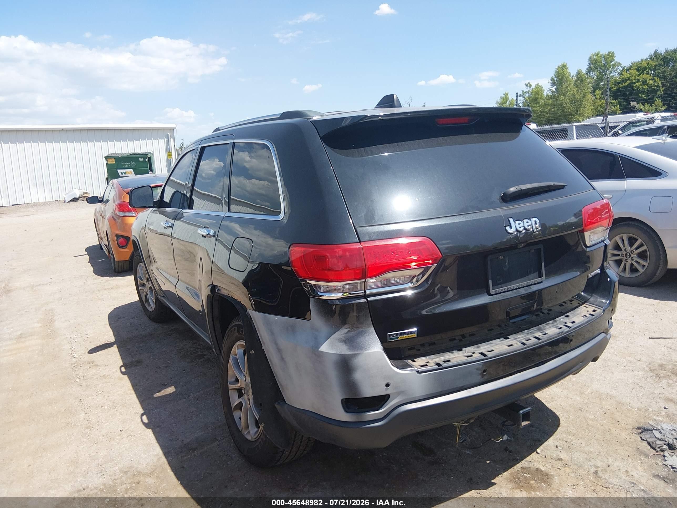 2015 Jeep Grand Cherokee Limited Black vin: 1C4RJEBG8FC218075