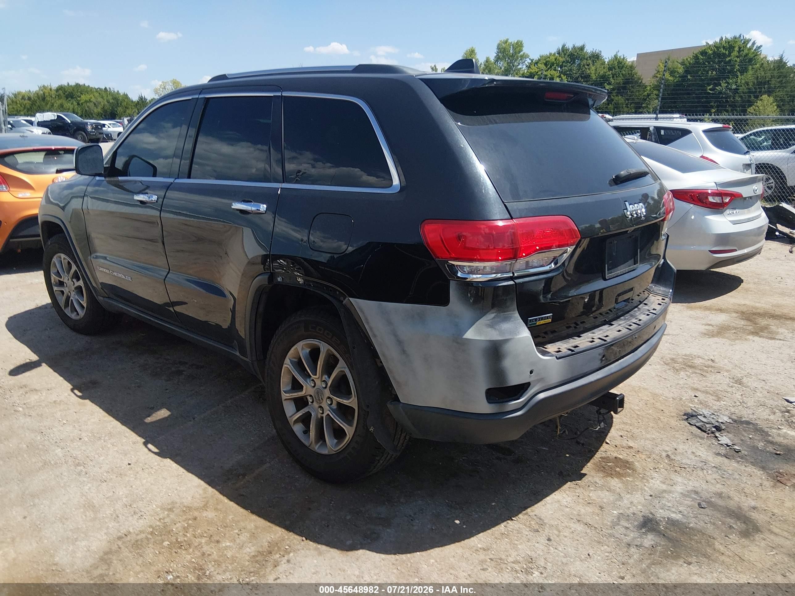 2015 Jeep Grand Cherokee Limited Black vin: 1C4RJEBG8FC218075