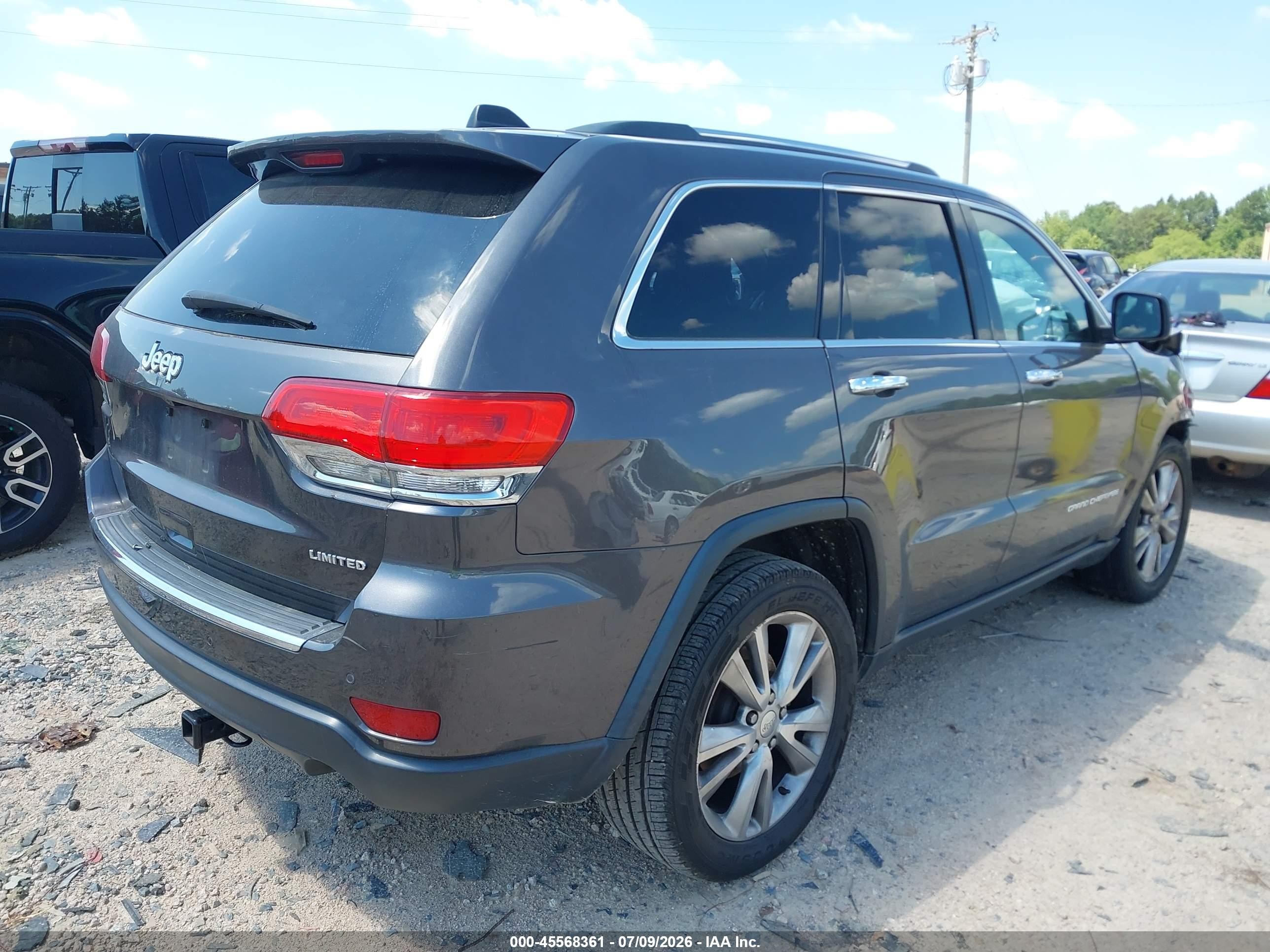 2015 Jeep Grand Cherokee Limited Gray vin: 1C4RJEBG8FC678417