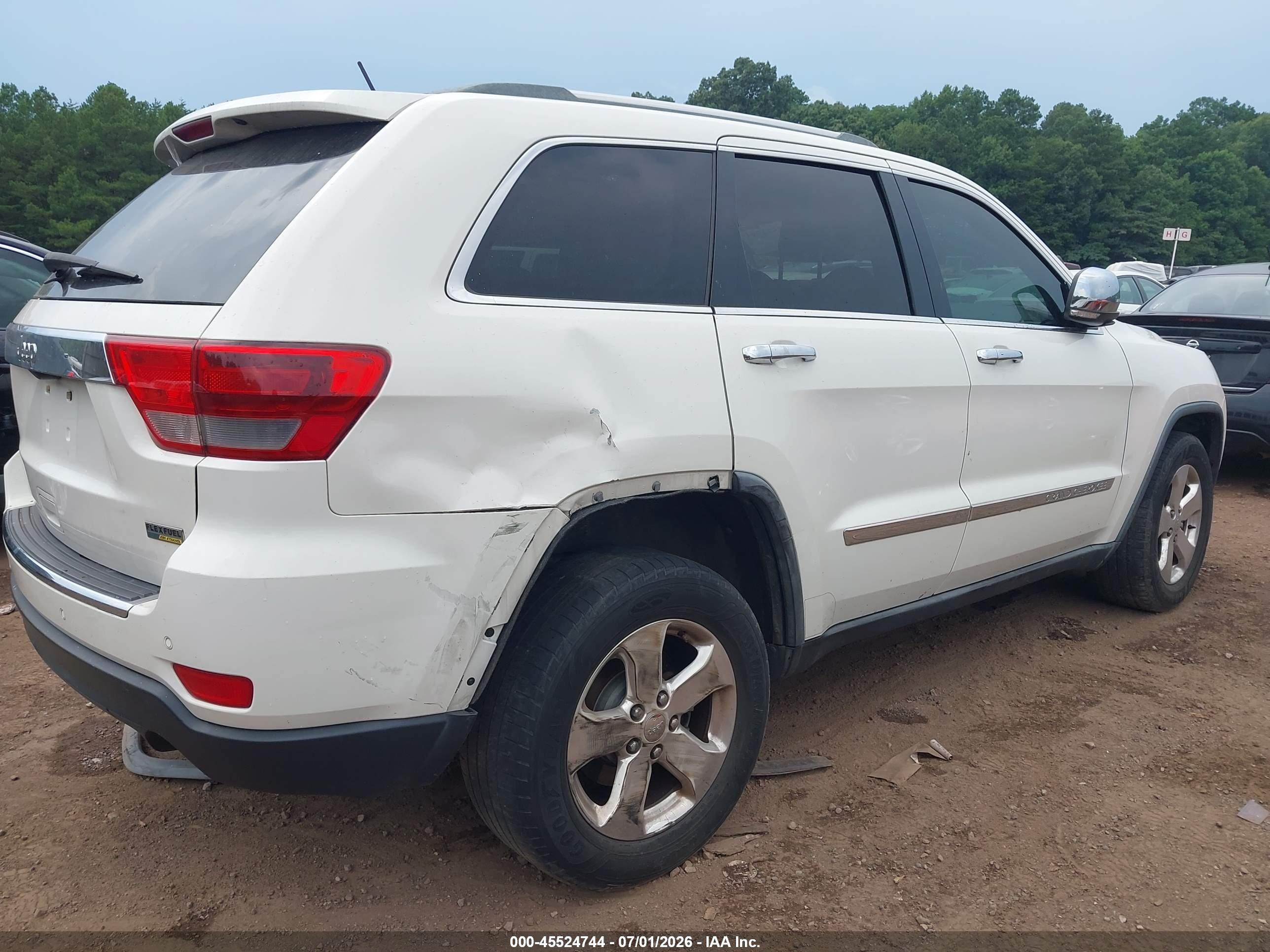 2012 Jeep Grand Cherokee Limited White vin: 1C4RJEBG9CC150929