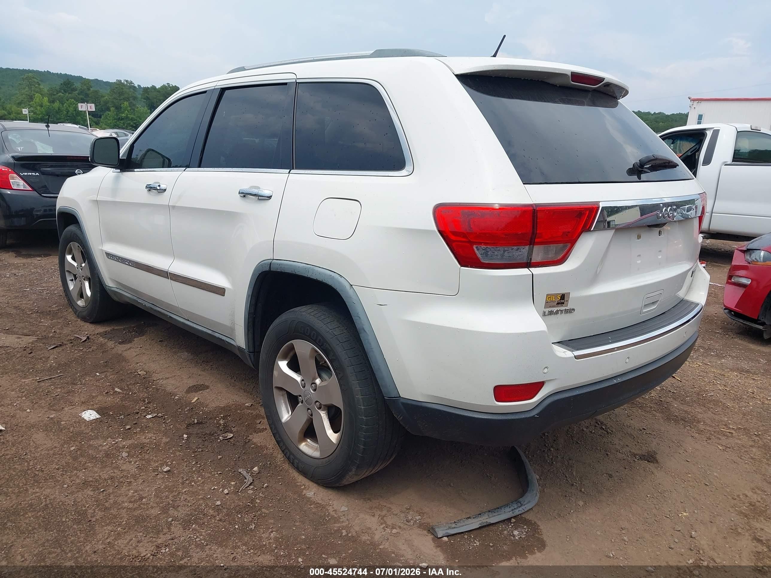 2012 Jeep Grand Cherokee Limited White vin: 1C4RJEBG9CC150929