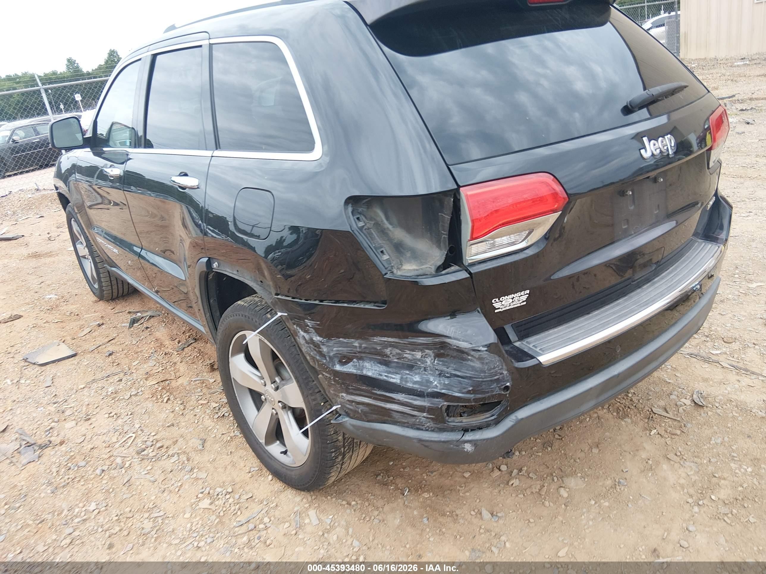 2015 Jeep Grand Cherokee Limited Black vin: 1C4RJEBG9FC792863