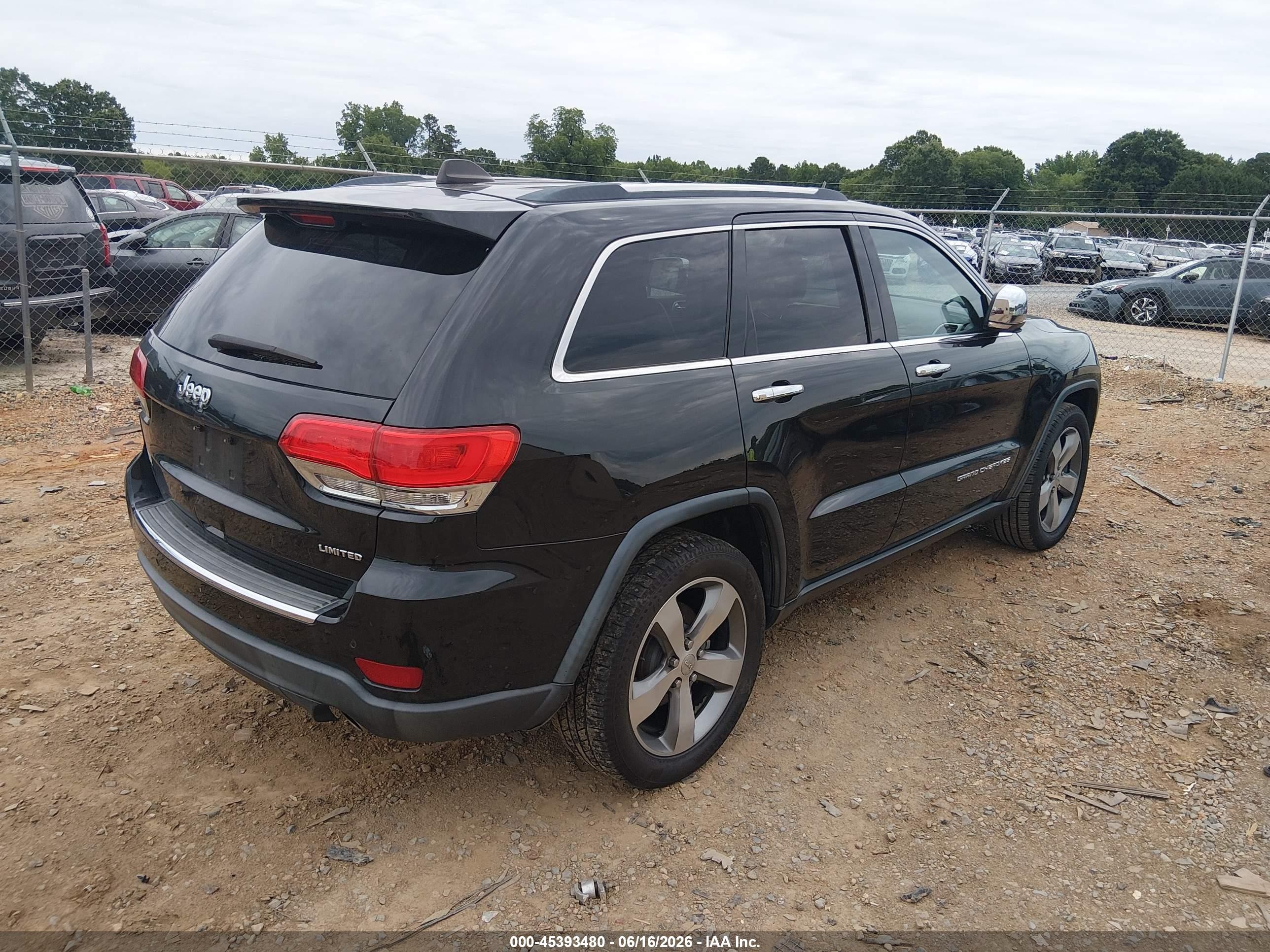 2015 Jeep Grand Cherokee Limited Black vin: 1C4RJEBG9FC792863