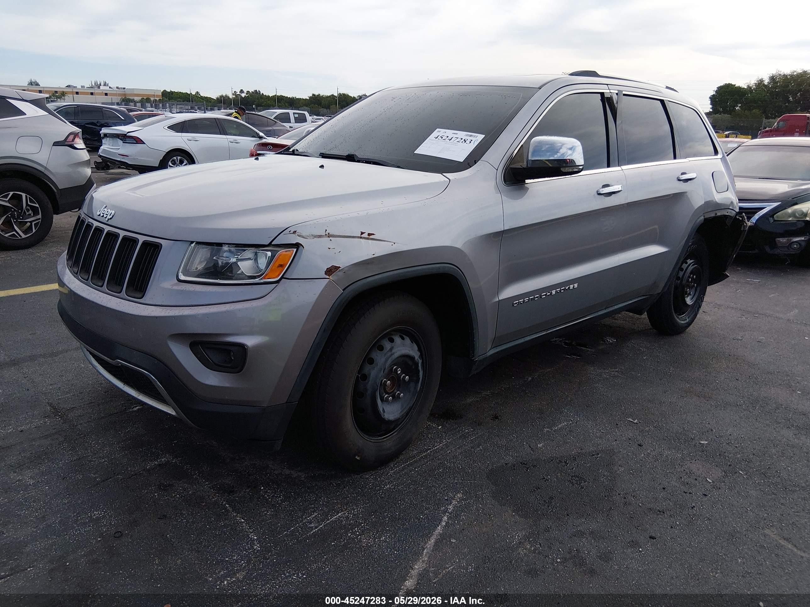 2014 Jeep Grand Cherokee Limited Silver vin: 1C4RJEBGXEC234857