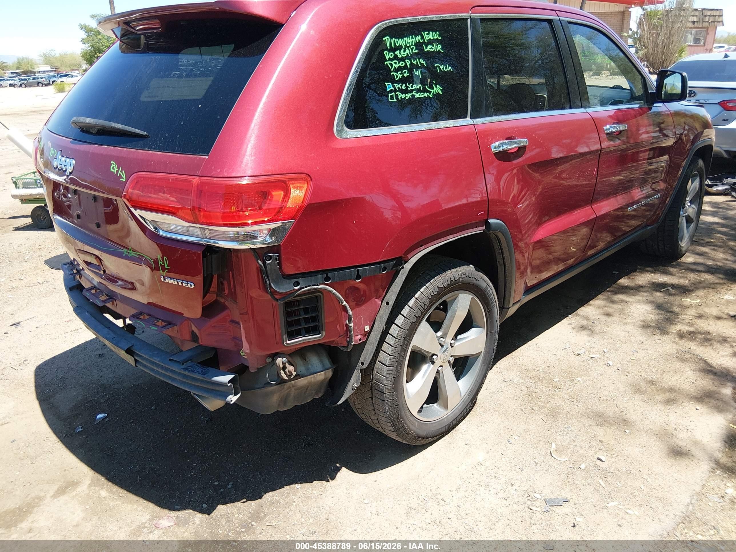 2014 Jeep Grand Cherokee Limited Red vin: 1C4RJEBGXEC255918