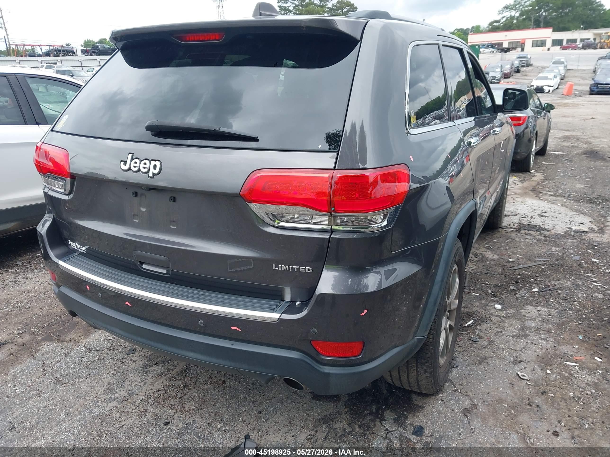 2014 Jeep Grand Cherokee Limited Gray vin: 1C4RJEBGXEC488195