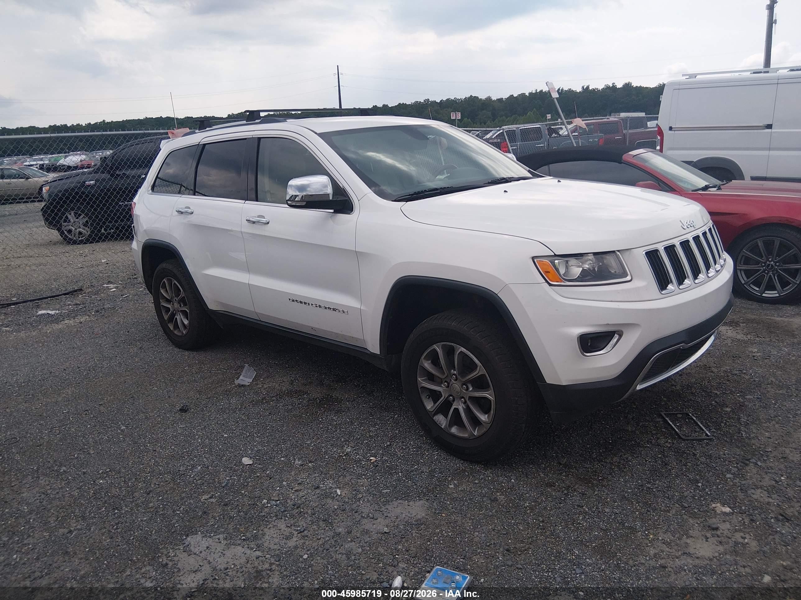 2014 Jeep Grand Cherokee Limited White vin: 1C4RJEBGXEC559976