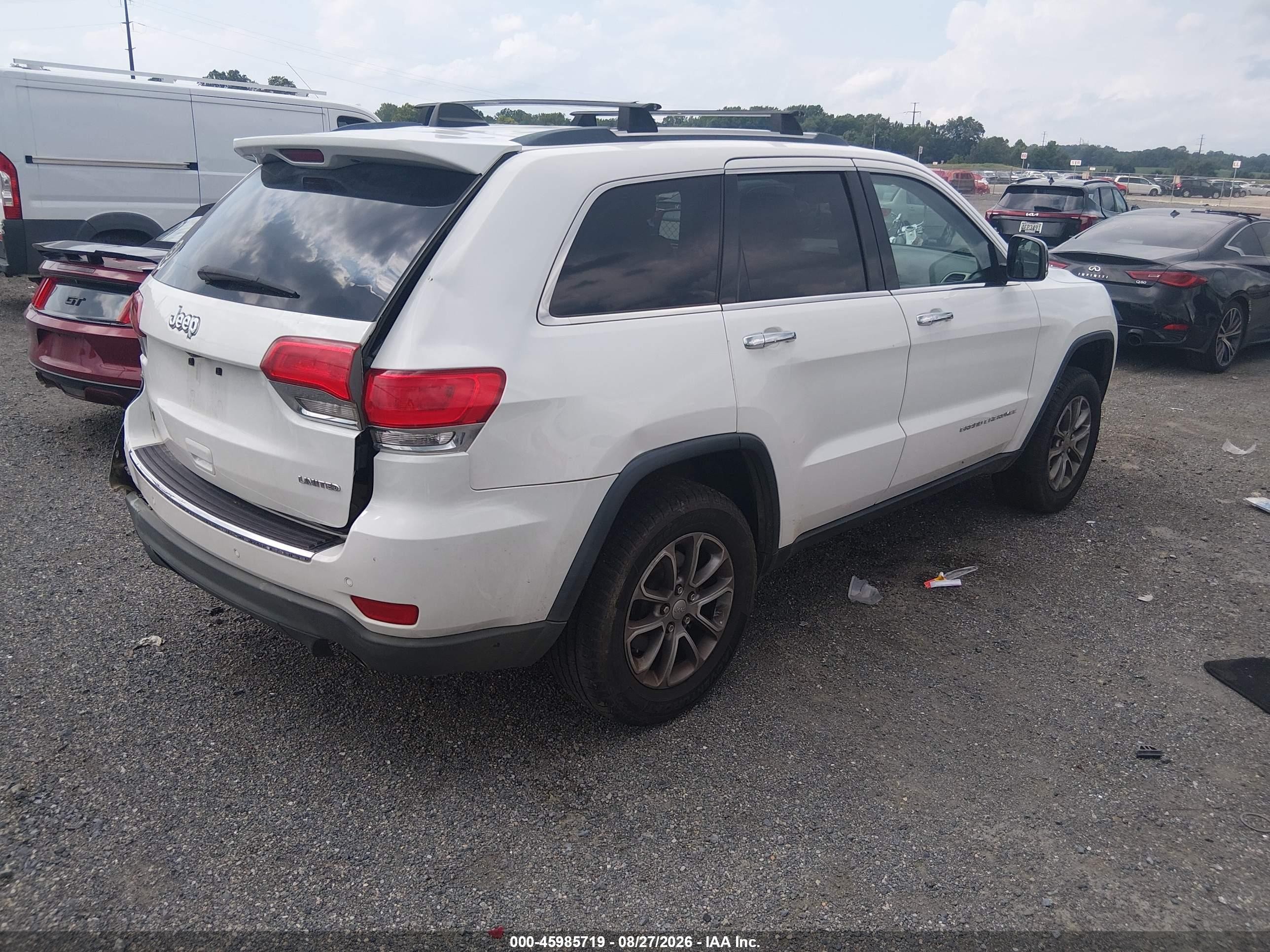 2014 Jeep Grand Cherokee Limited White vin: 1C4RJEBGXEC559976