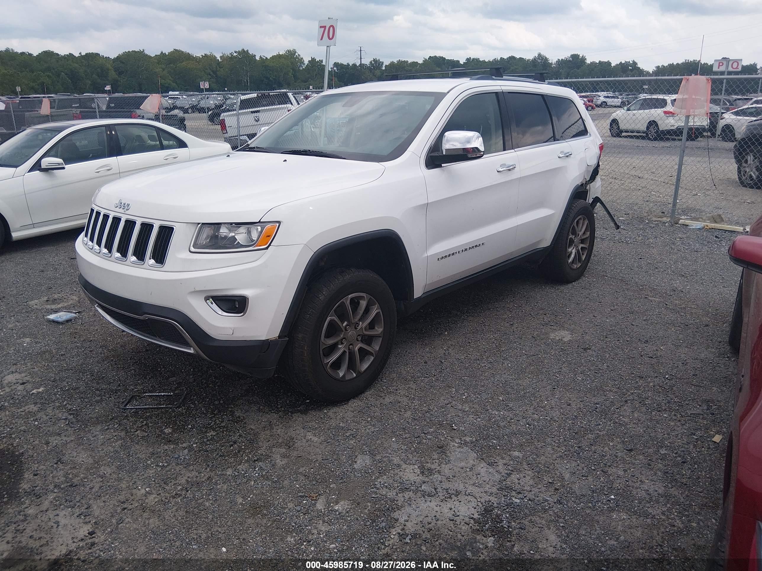 2014 Jeep Grand Cherokee Limited White vin: 1C4RJEBGXEC559976
