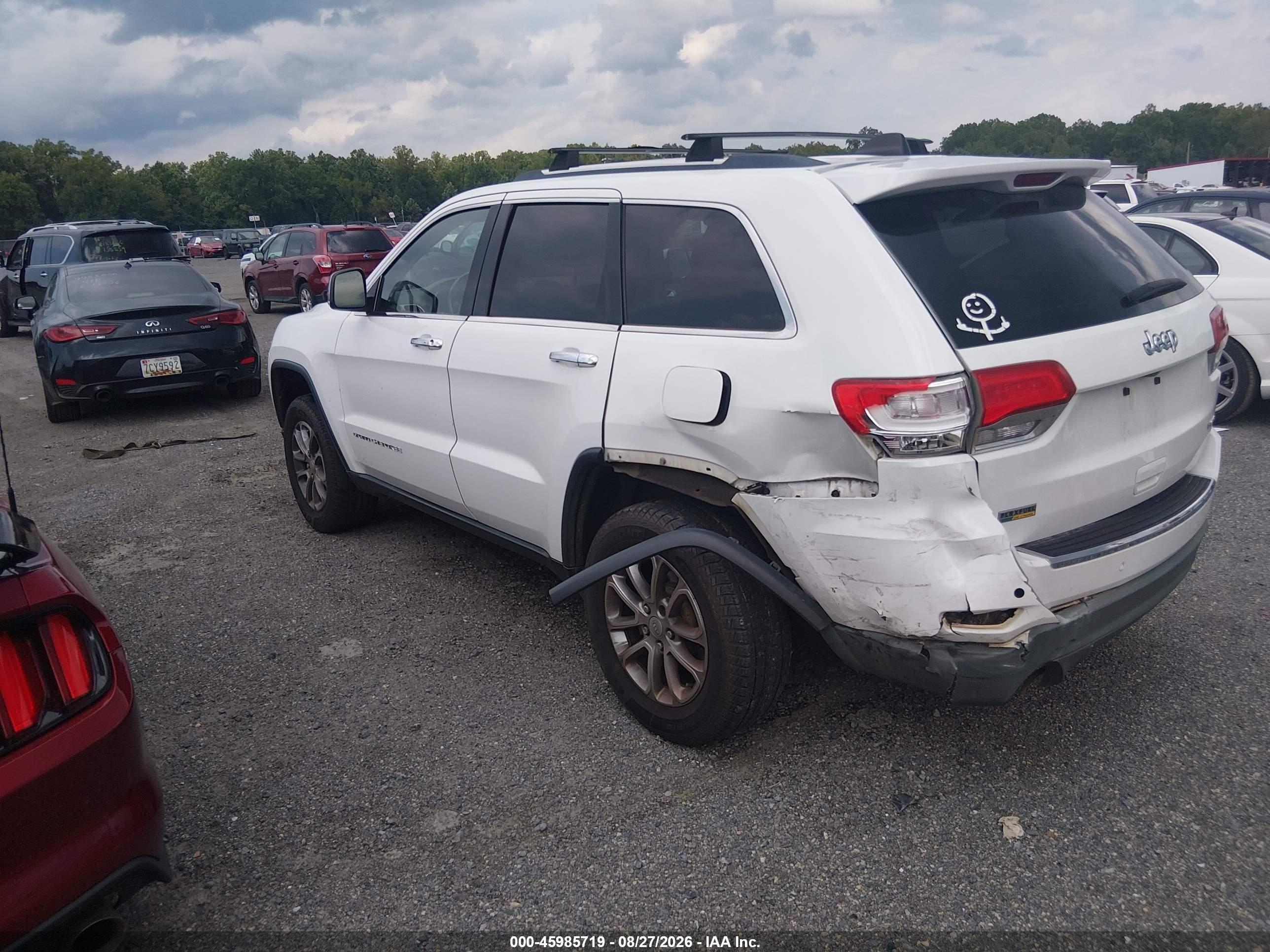 2014 Jeep Grand Cherokee Limited White vin: 1C4RJEBGXEC559976
