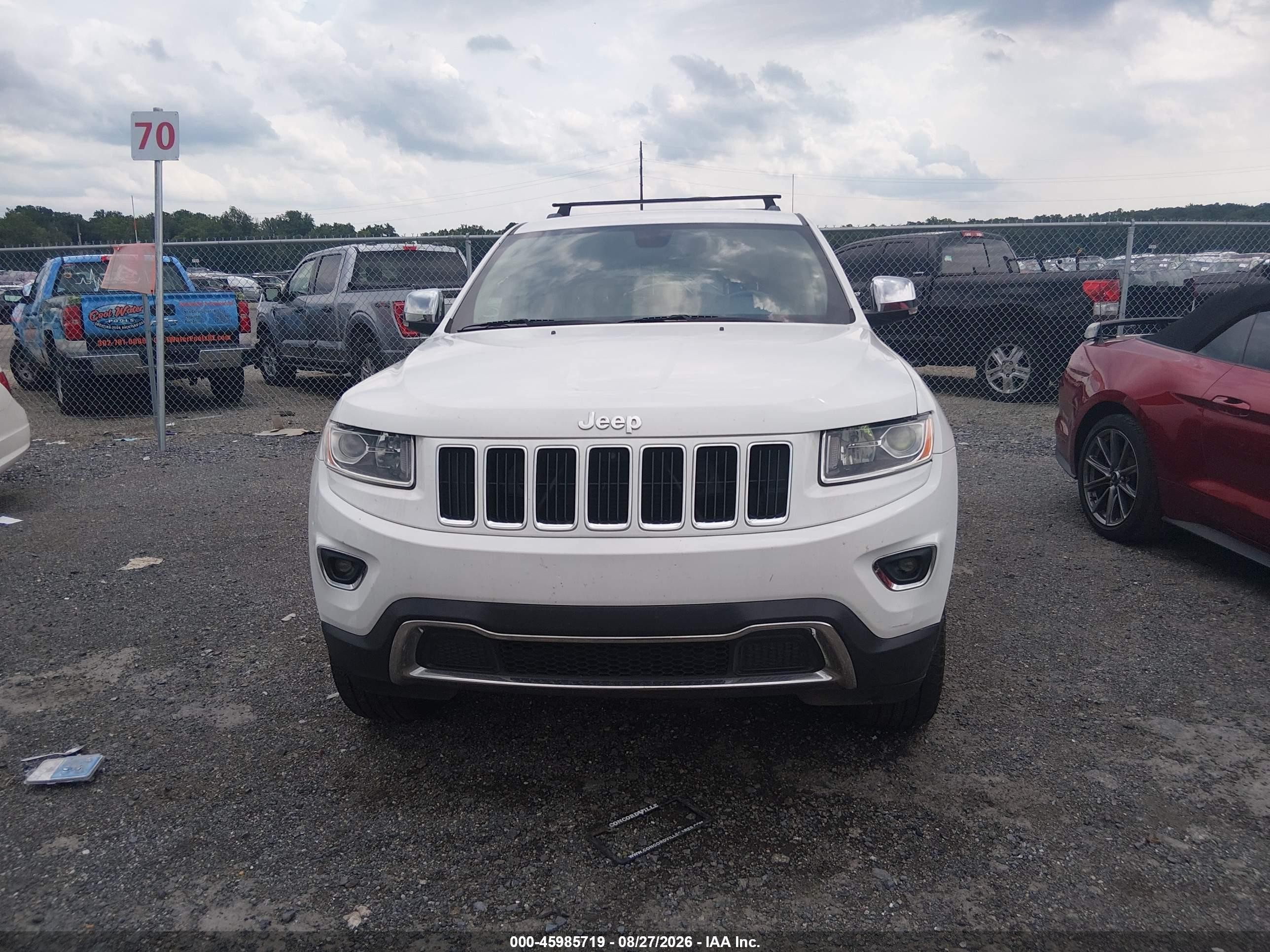 2014 Jeep Grand Cherokee Limited White vin: 1C4RJEBGXEC559976